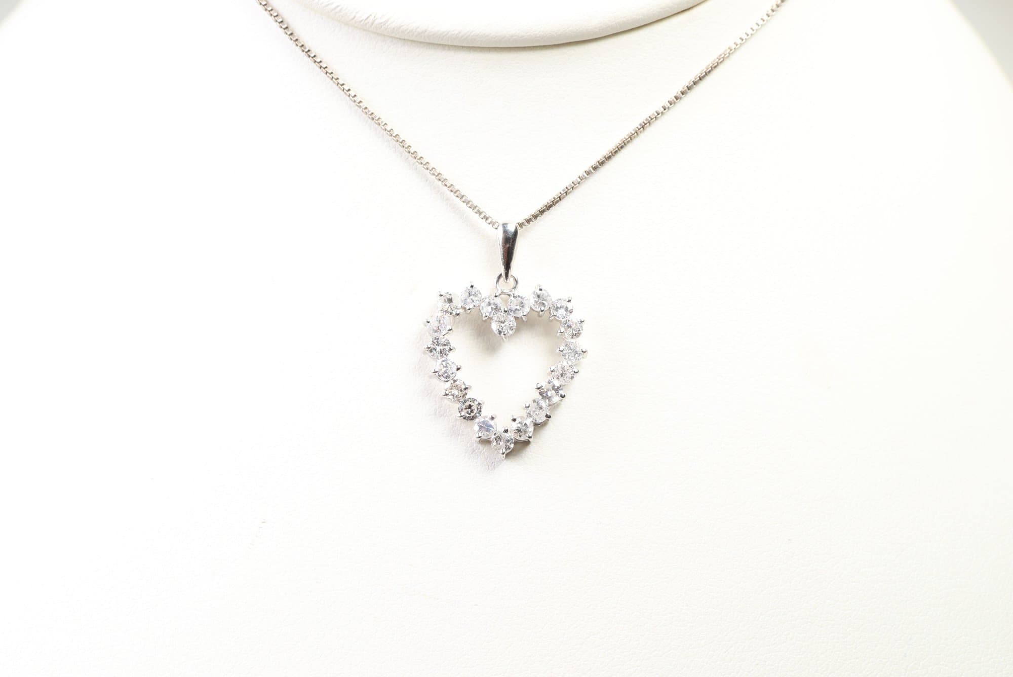 Platinum, Natural Diamond Heart Pendant 1.60ctw. Diamonds Gemstone Jewelry jewelry auction at Alighieri's