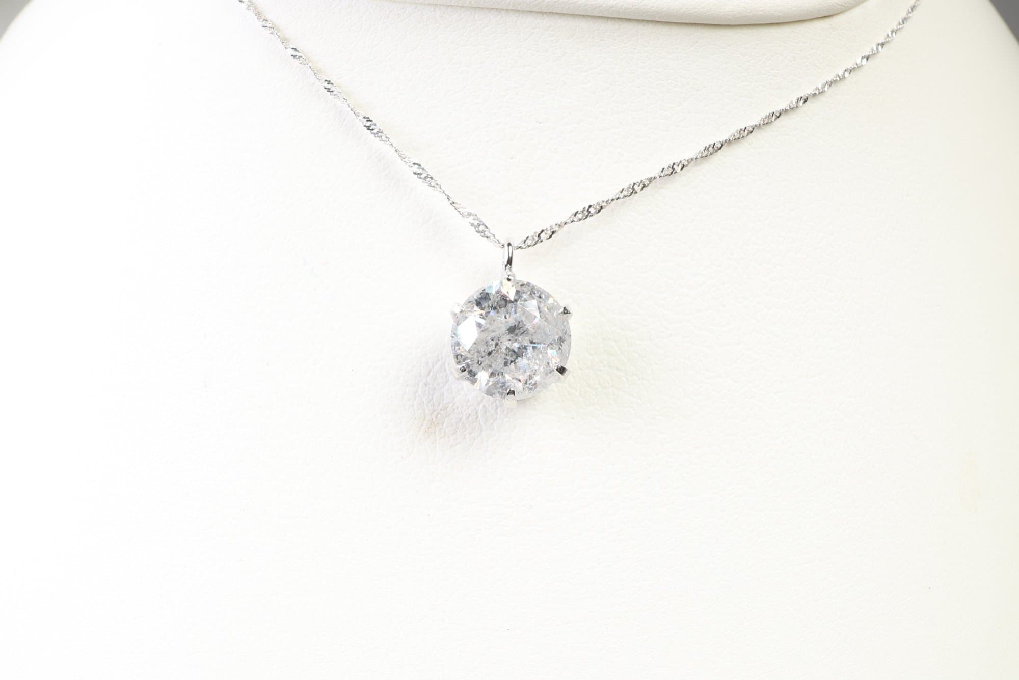 Platinum, Natural Diamond Pendant Necklace 1.1ct, Gemstone Jewelry Diamonds jewelry auction at Alighieri's
