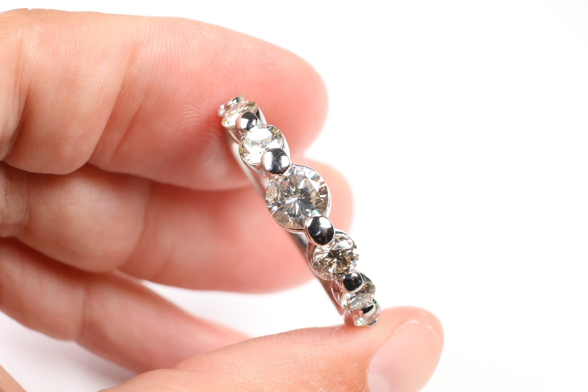 Platinum, Natural Diamond Ring 1.00ctw, Gemstone Jewelry Diamonds Band jewelry auction at Alighieri's
