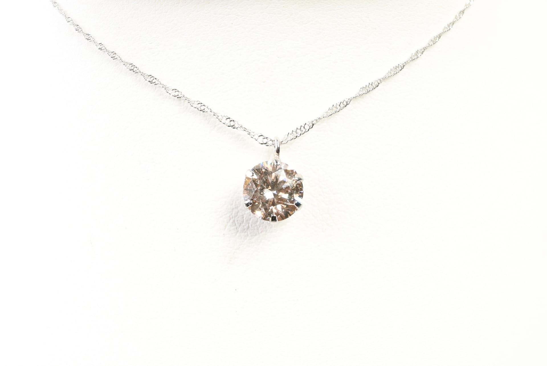 Platinum, Natural Diamond Pendant Necklace 0.50ct, Gemstone Jewelry Diamonds jewelry auction at Alighieri's