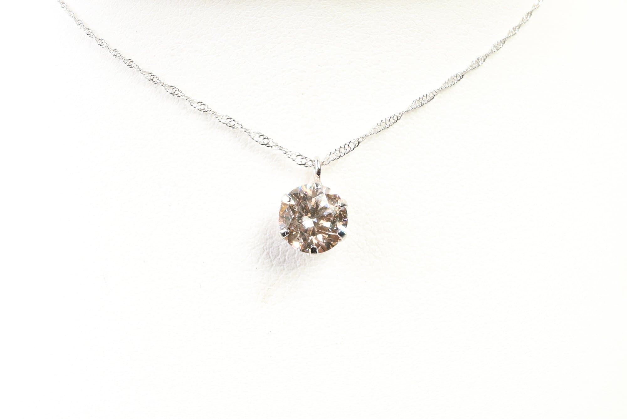 Platinum, Natural Diamond Pendant Necklace 0.50ct, Gemstone Jewelry Diamonds jewelry auction at Alighieri's