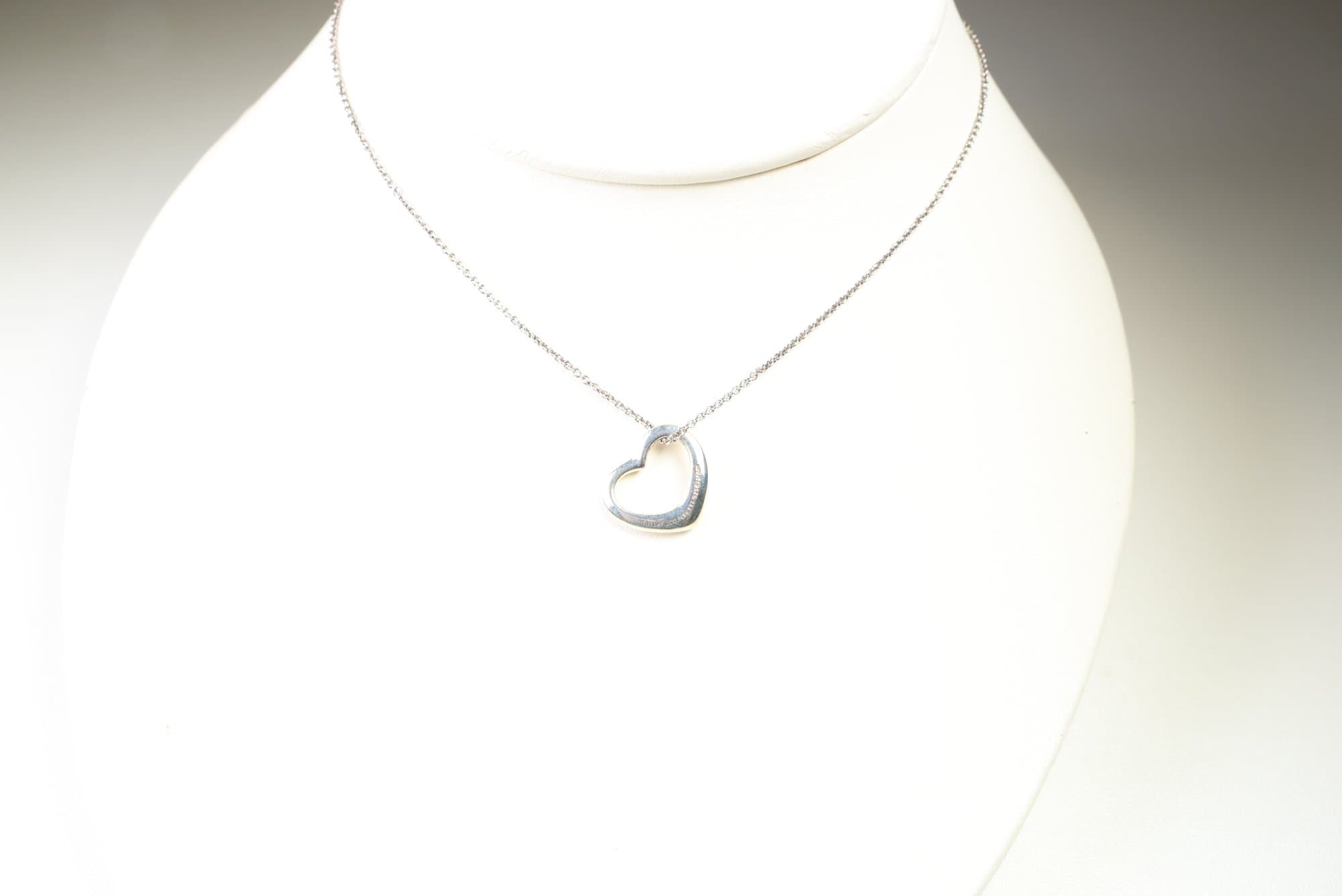 Tiffany & Co. Elsa Peretti Open Heart Sterling Silver 925 Pendant Necklace jewelry auction at Alighieri's