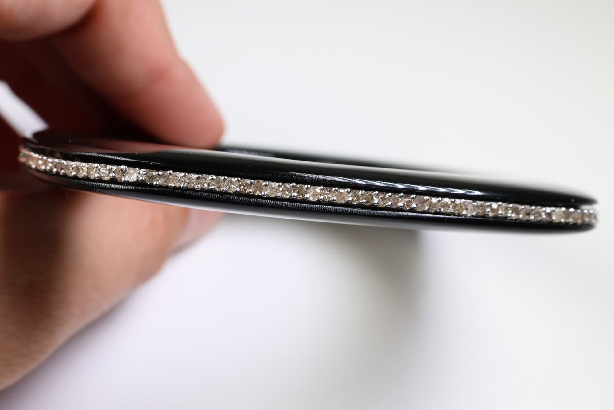Diamond Acrylic Bangle Stacking Bracelet 4.5ctw Set In Sterling Silver 925 jewelry auction at Alighieri's