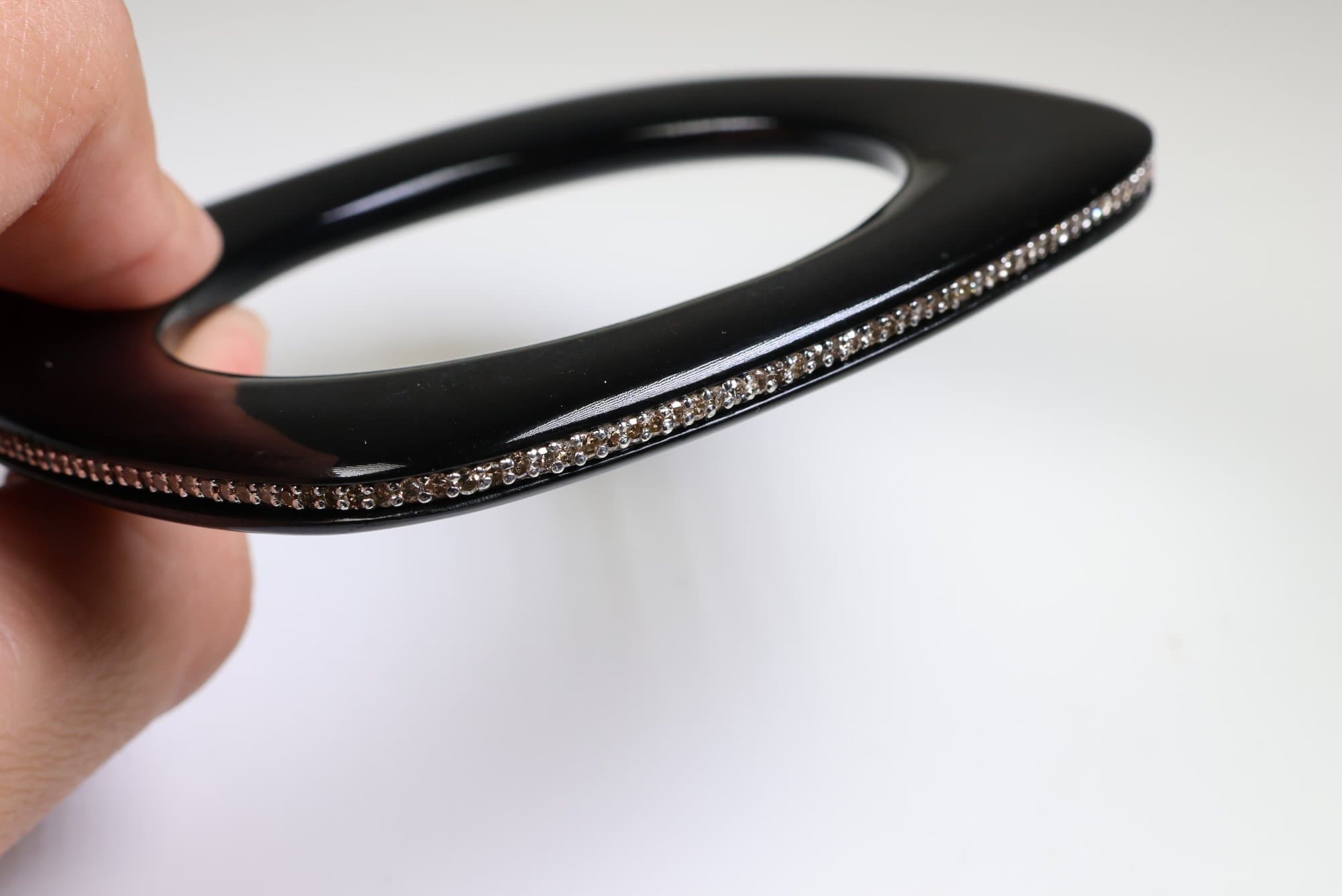 Diamond Acrylic Bangle Stacking Bracelet 4.5ctw Set In Sterling Silver 925 jewelry auction at Alighieri's