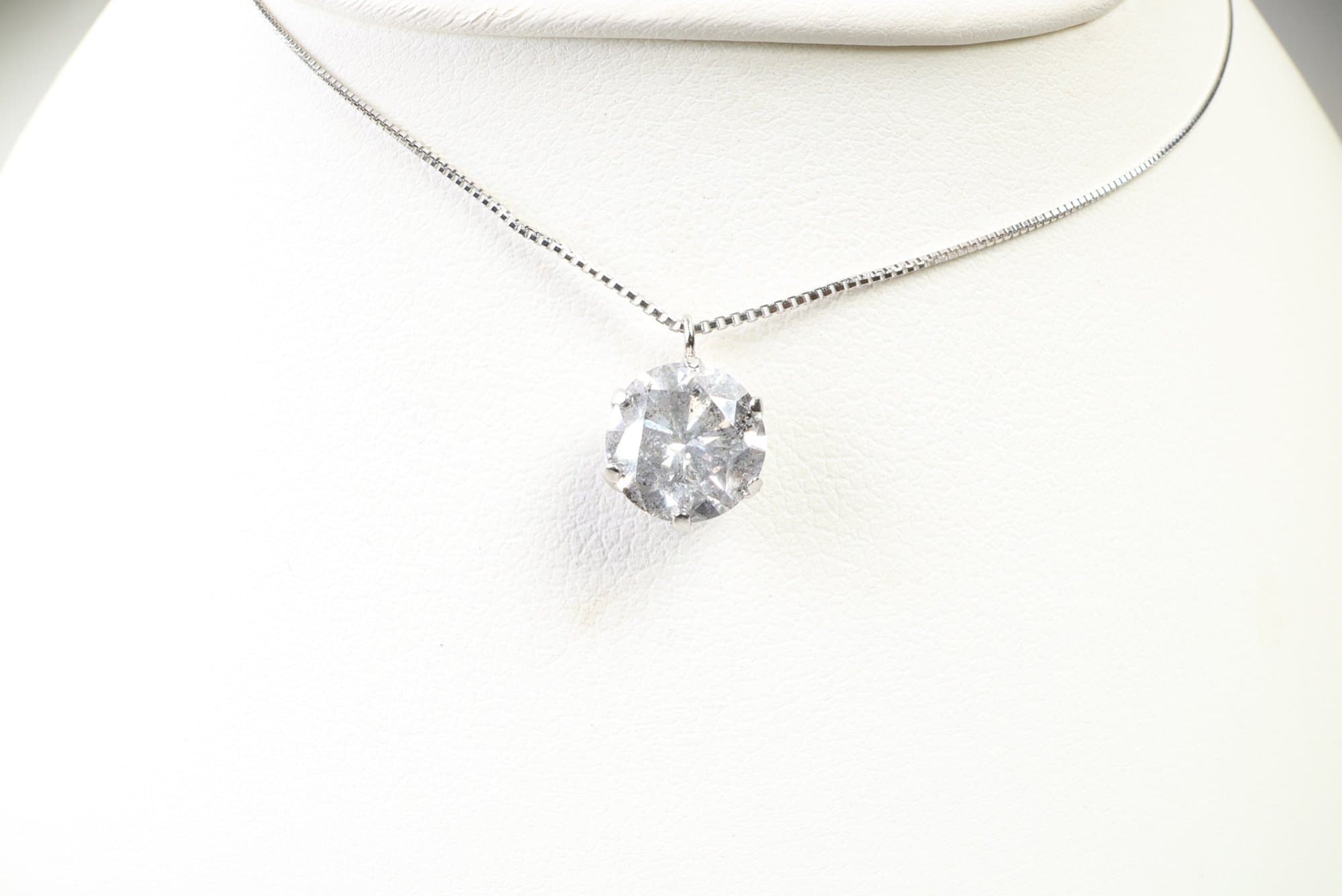Platinum, Natural Diamond Pendant & Necklace 1.15ct, Gemstone Jewelry Diamonds jewelry auction at Alighieri's