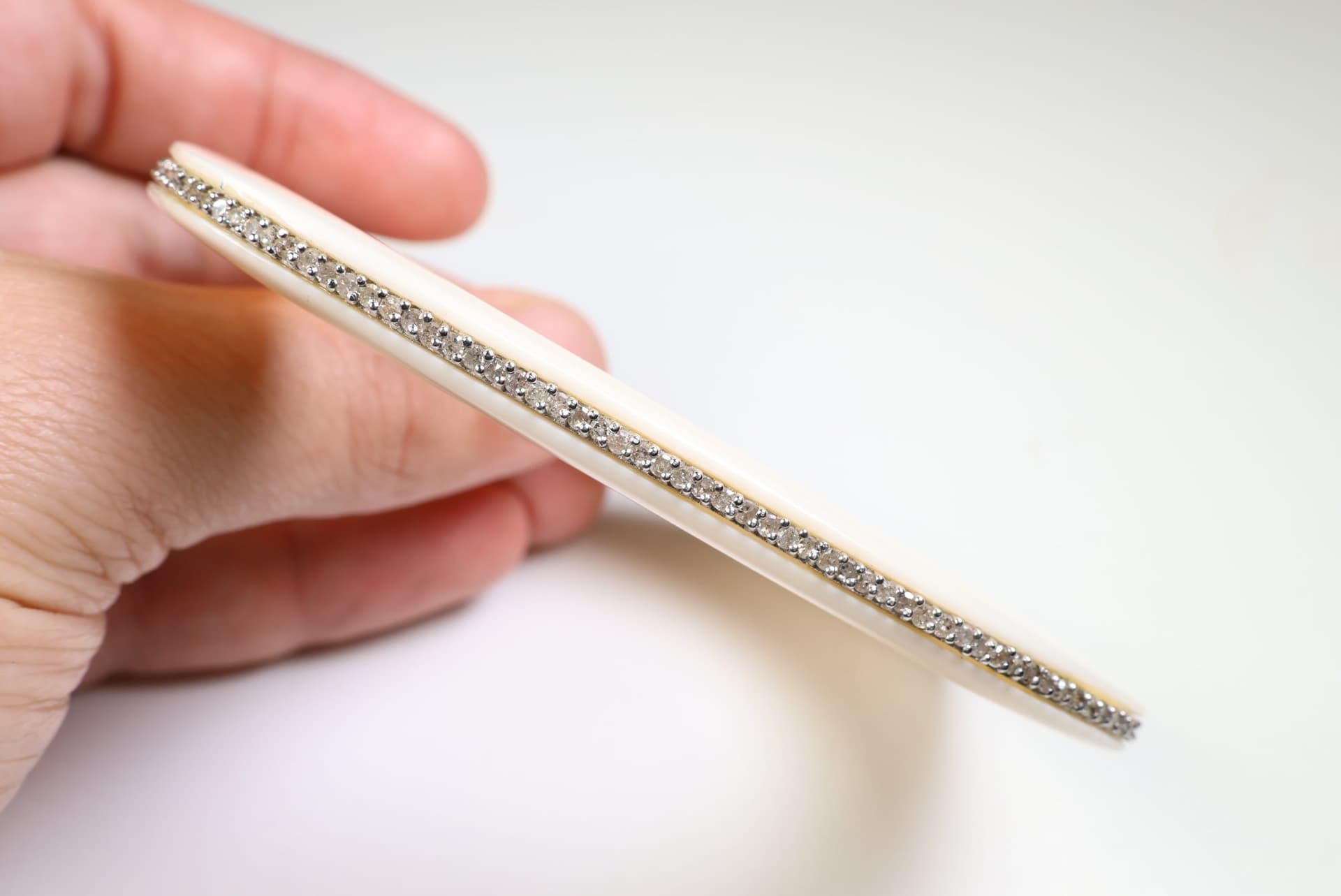 Diamond Acrylic Bangle Stacking Bracelet 4.5ctw Set In Sterling Silver 925 jewelry auction at Alighieri's