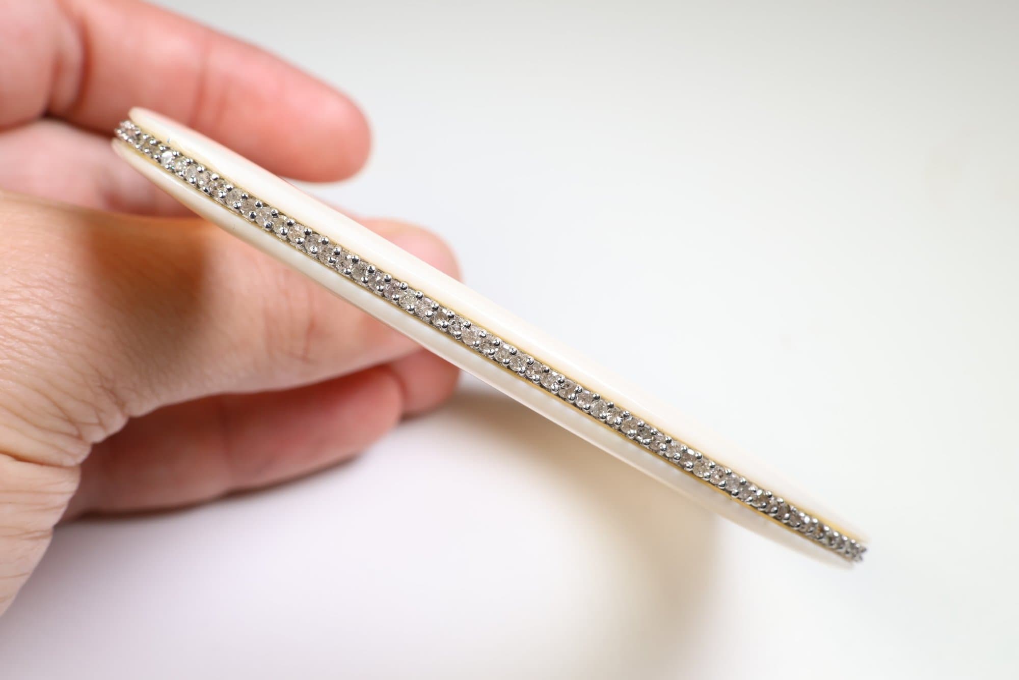 Diamond Acrylic Bangle Stacking Bracelet 4.5ctw Set In Sterling Silver 925 jewelry auction at Alighieri's