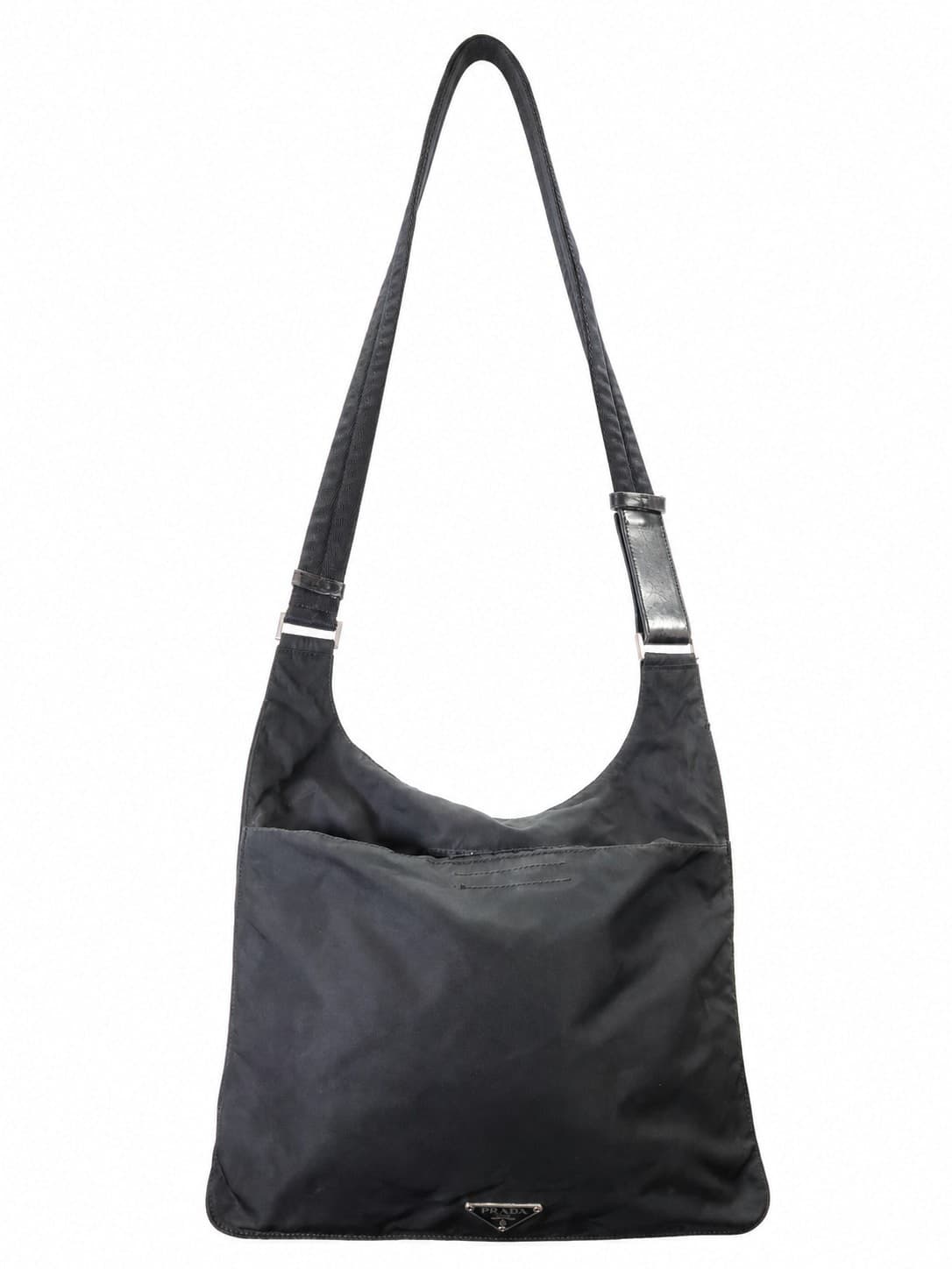 Prada Black Nylon Crossbody Messenger Shoulder Bag Handbag Purse Tessuto