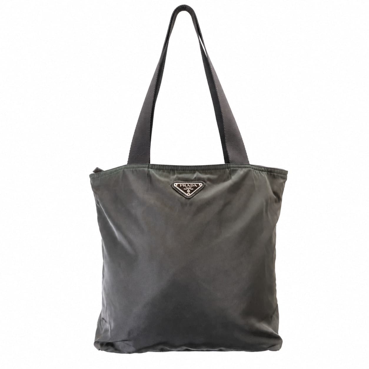 Prada Tessuto Nylon Tote Shoulder Bag Olive Green Handbag Purse