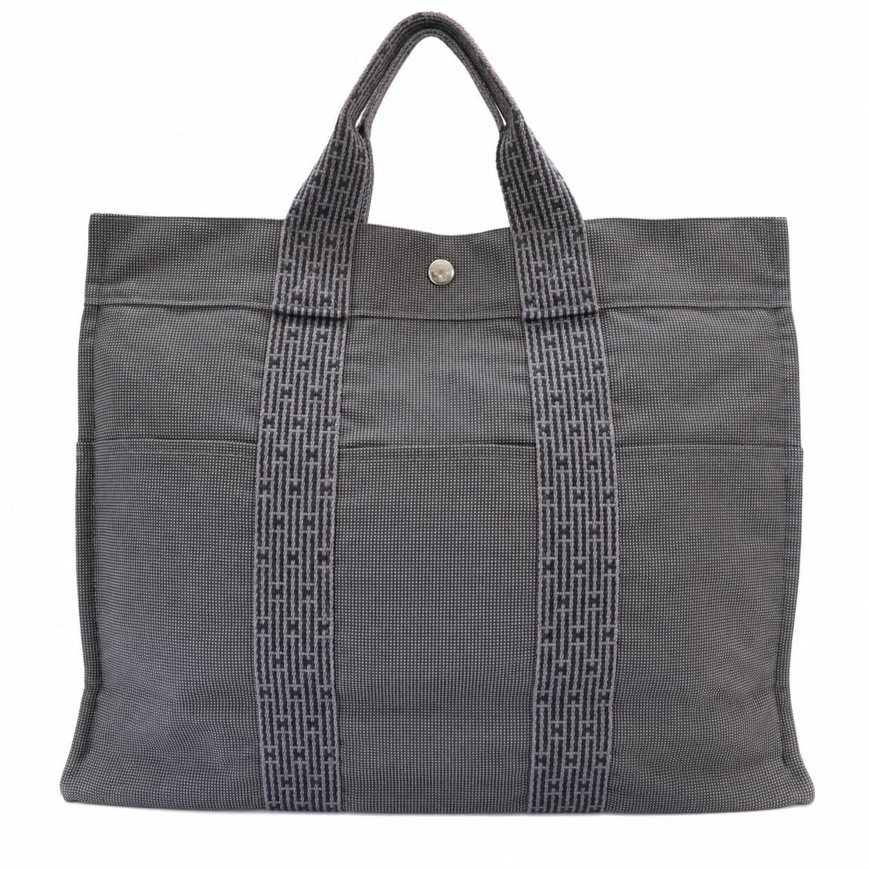 Hermès Gray Canvas Fourre Tout Tote Bag Handbag Purse Silver Hardware