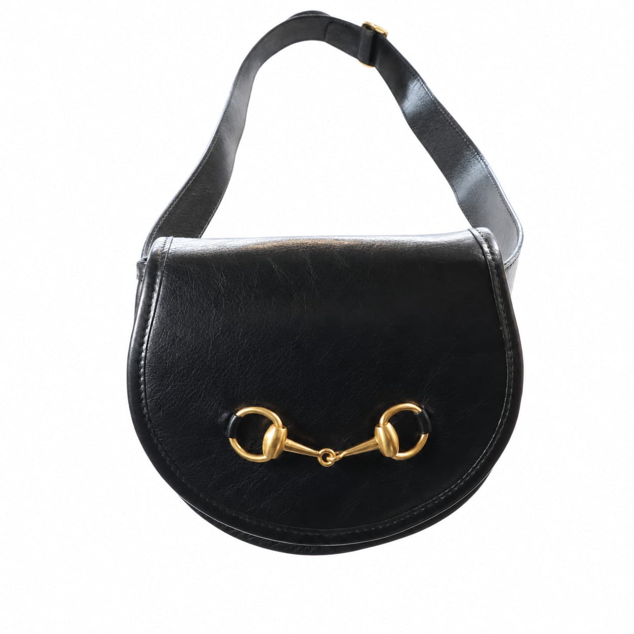 Gucci Horsebit 1955 Black Leather Small Shoulder Bag Crossbody Handbag Purse handbags auction at Alighieri's