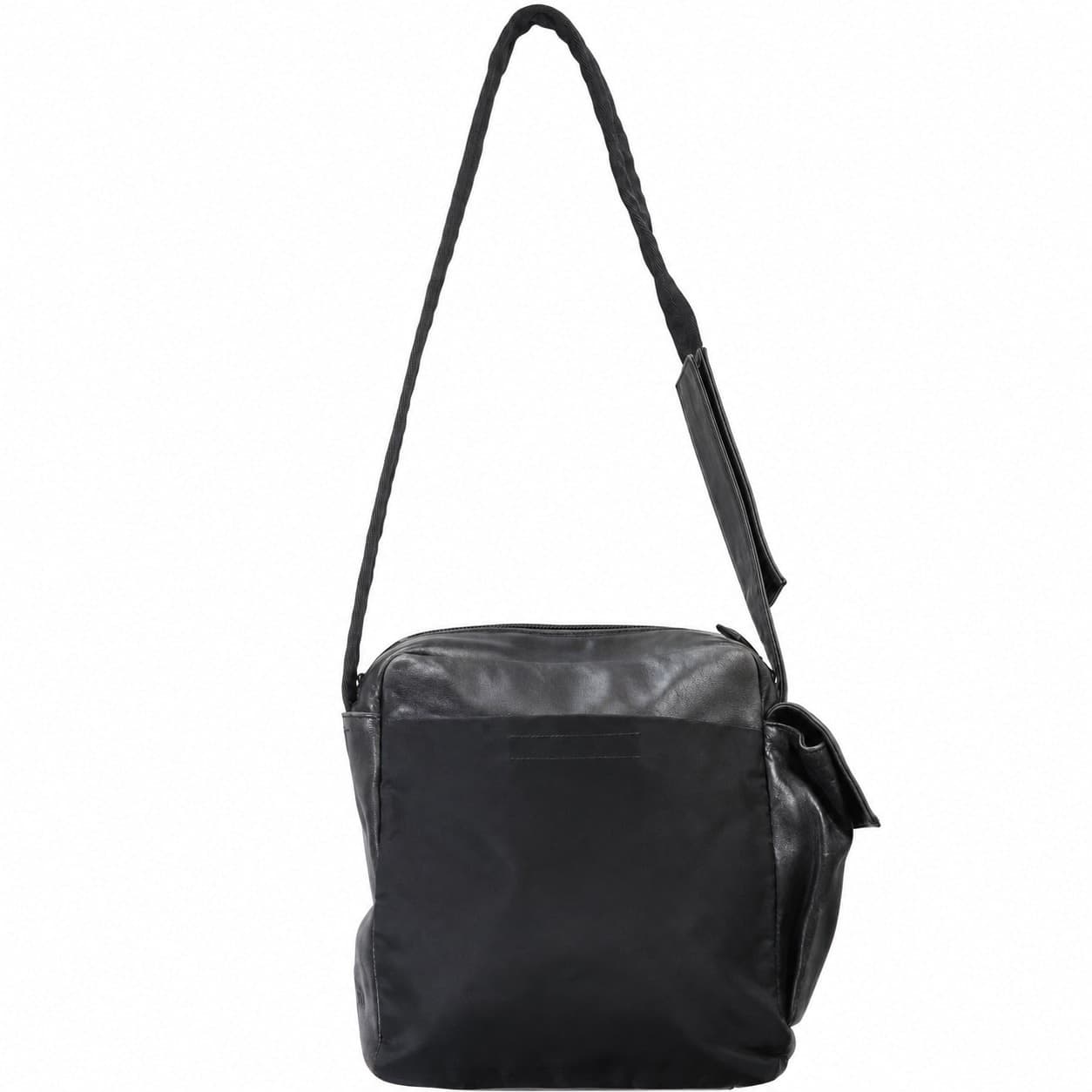 Prada Black Leather Nylon Crossbody Messenger Bag Shoulder Bag Purse