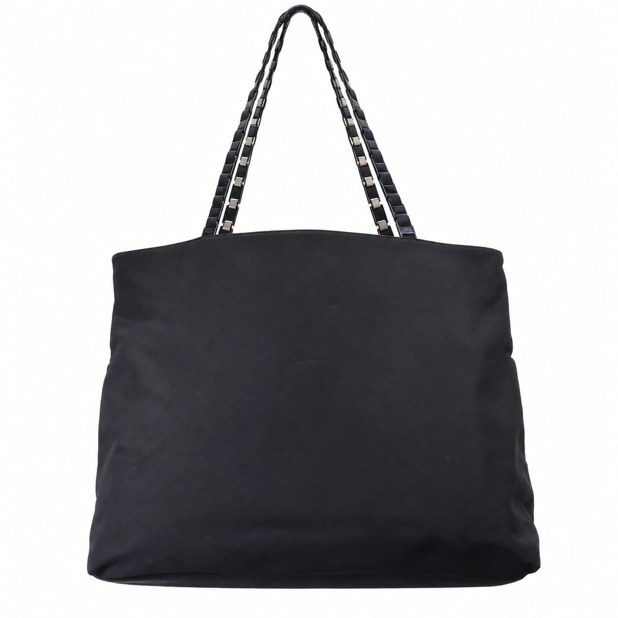 Salvatore Ferragamo Black Nylon Canvas Tote Bag Handbag Purse Shoulder Bag