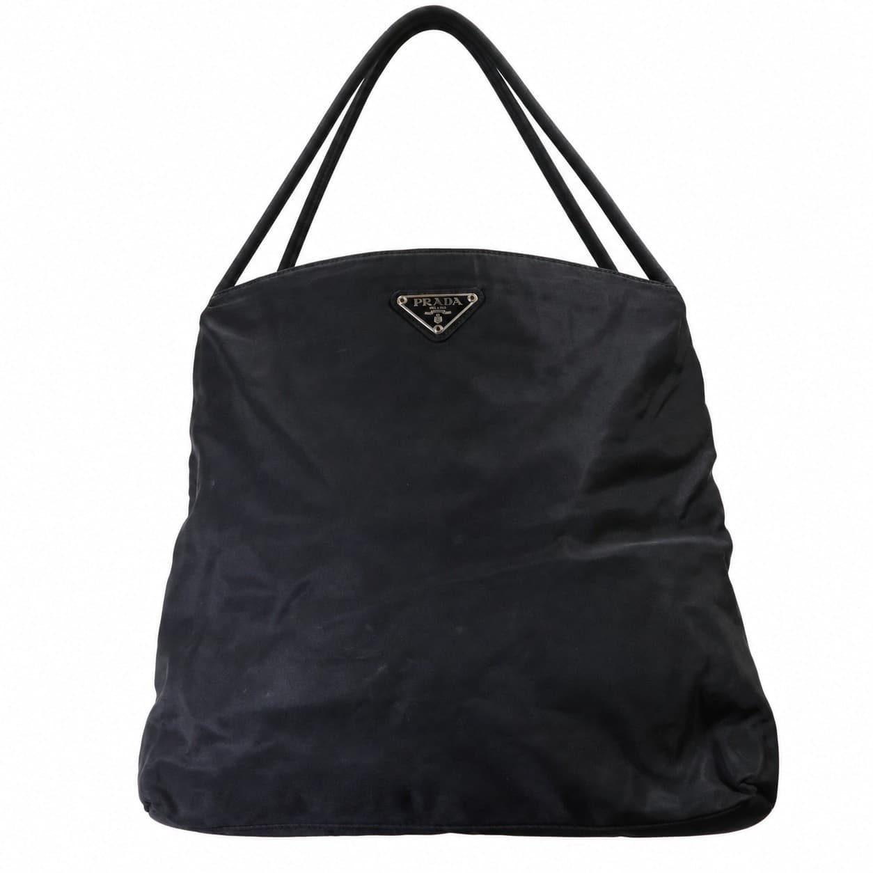 Prada Tessuto Nylon Black Shoulder Tote Bag Handbag Purse