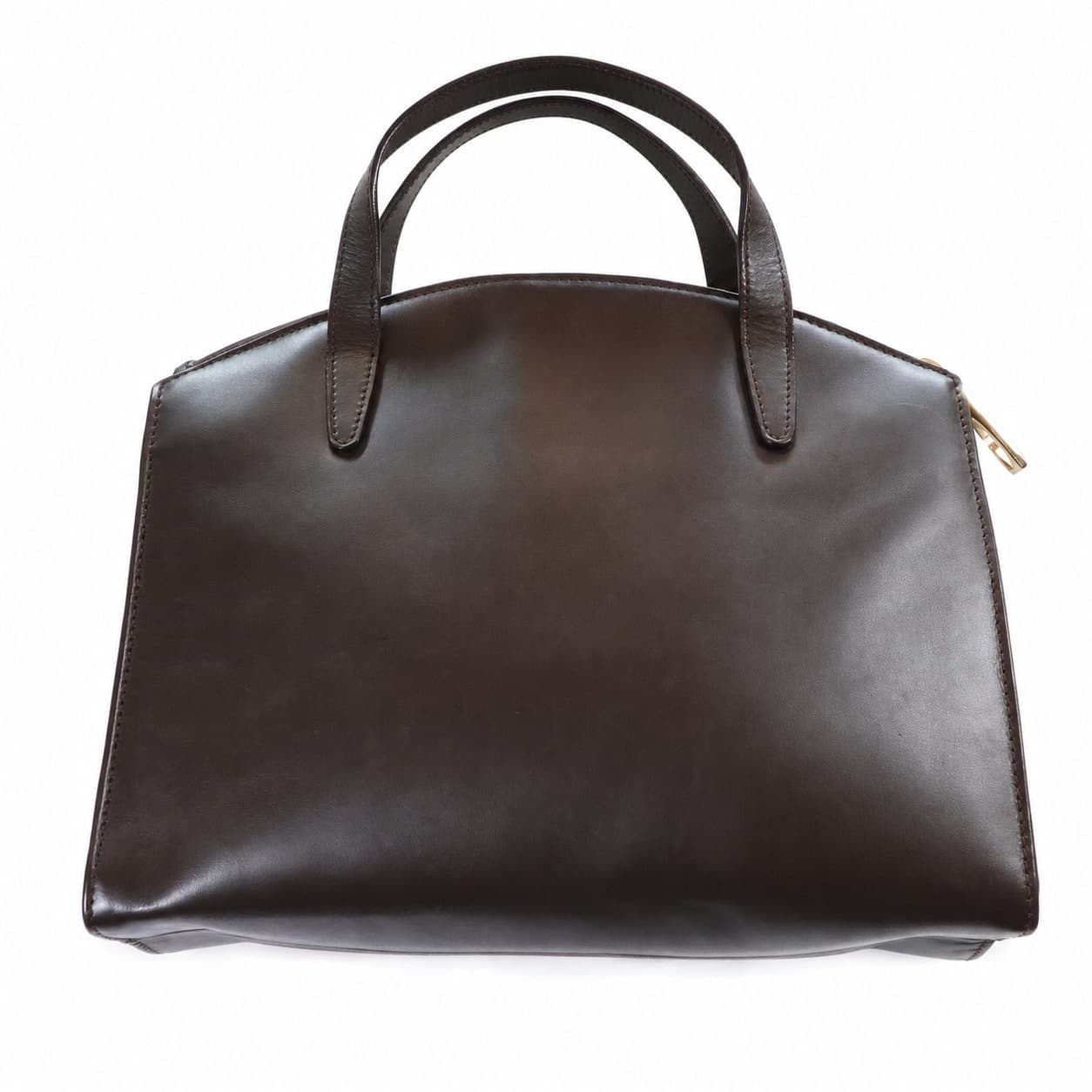 Gucci Brown Leather Satchel Top Handle Handbag Purse Bag Gold Hardware