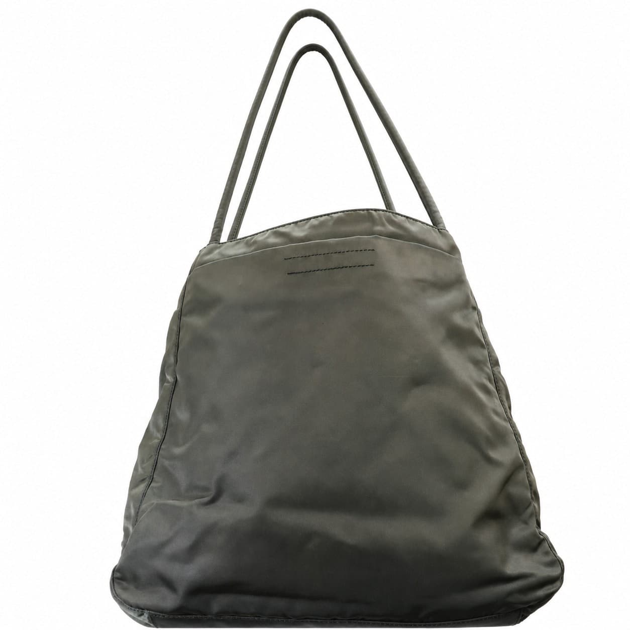 Prada Nylon Tessuto Tote Bag Handbag Purse Shoulder Bag Olive Green