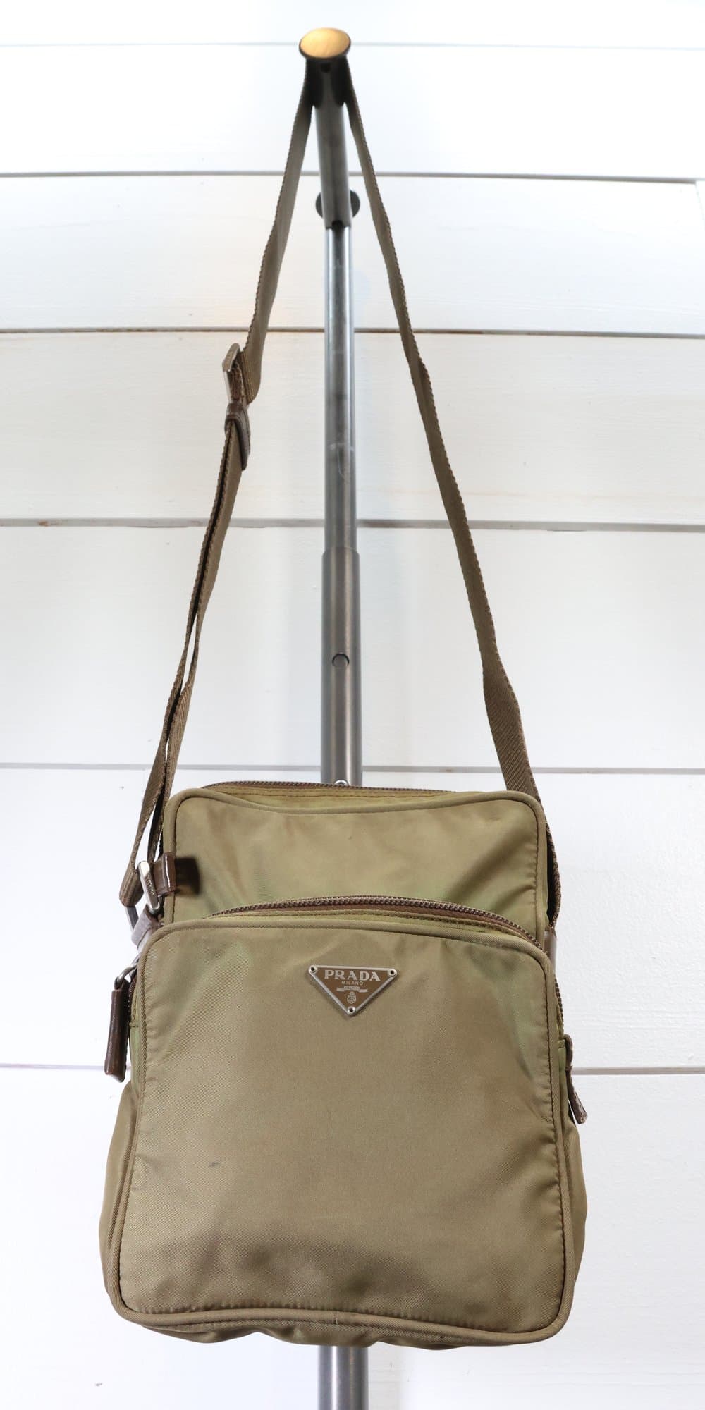 Prada Vela Sport Nylon Crossbody Messenger Bag Purse Antilope BT0169