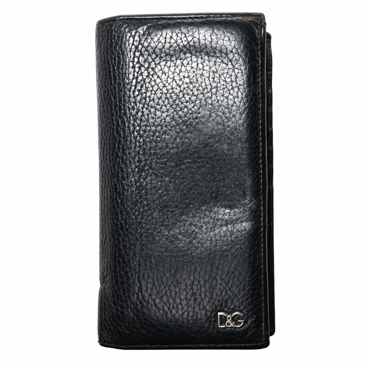 Dolce & Gabbana D&G Black Leather Continental Bifold Wallet Purse