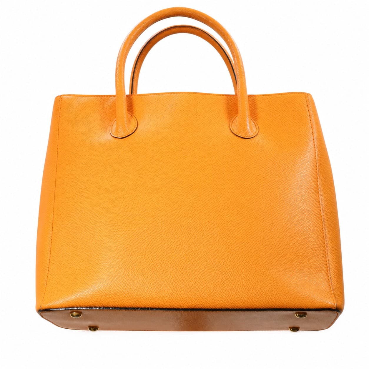 Céline Orange Grained Leather Tote Handbag Purse Bag Top Handle