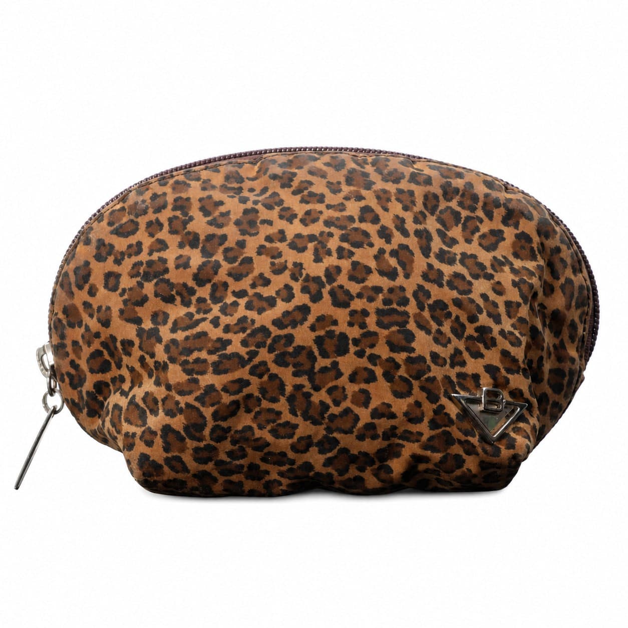 Bottega Veneta Leopard Print Nylon Cosmetic Pouch Clutch Bag Case
