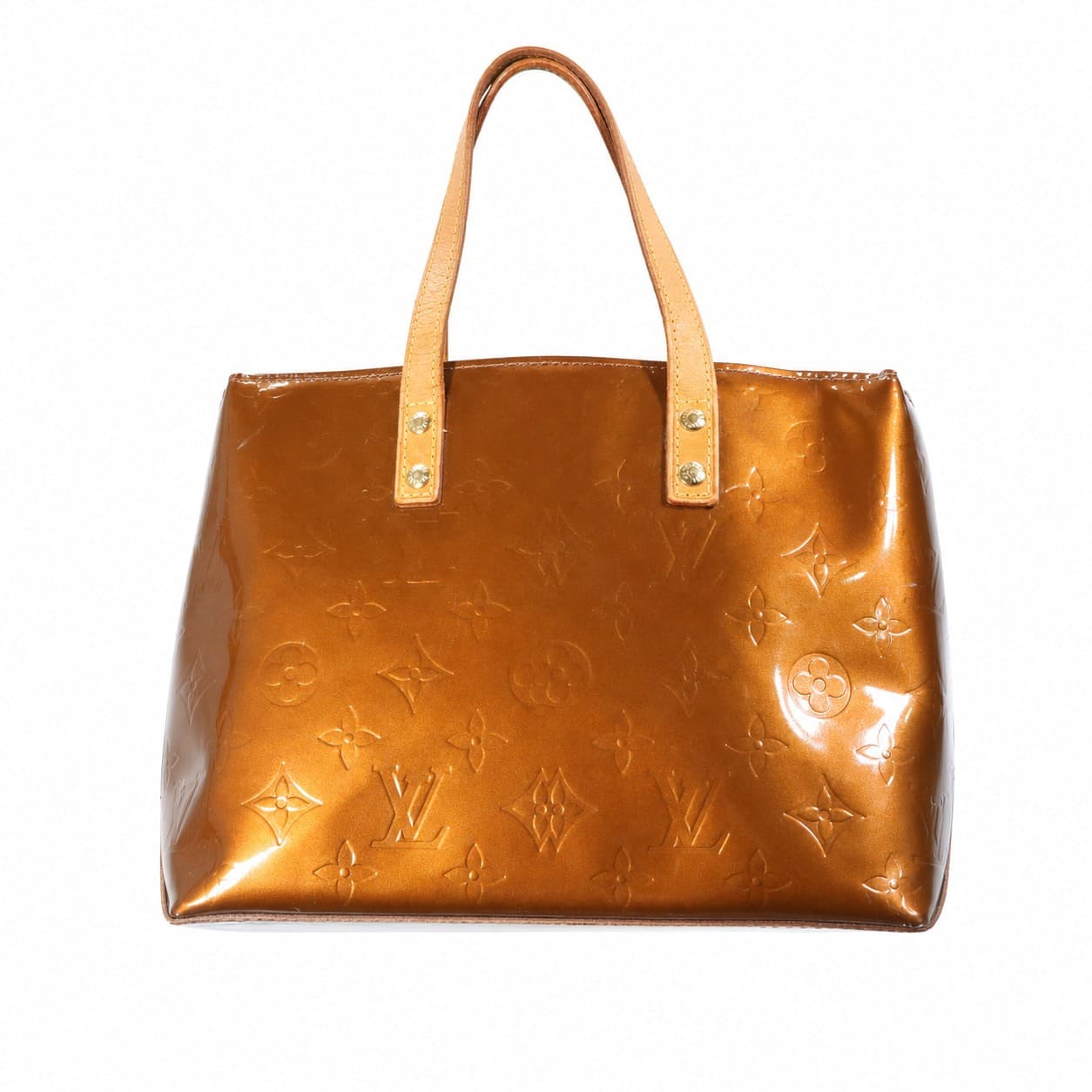Louis Vuitton Monogram Vernis Houston Tote Handbag Purse Bag Bronze Patent Leather