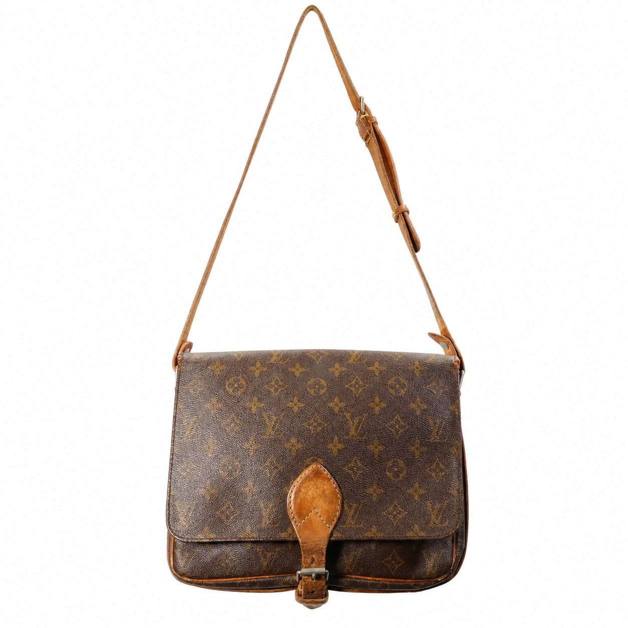 Louis Vuitton Cartouchiere GM Monogram Canvas Crossbody Shoulder Bag Handbag