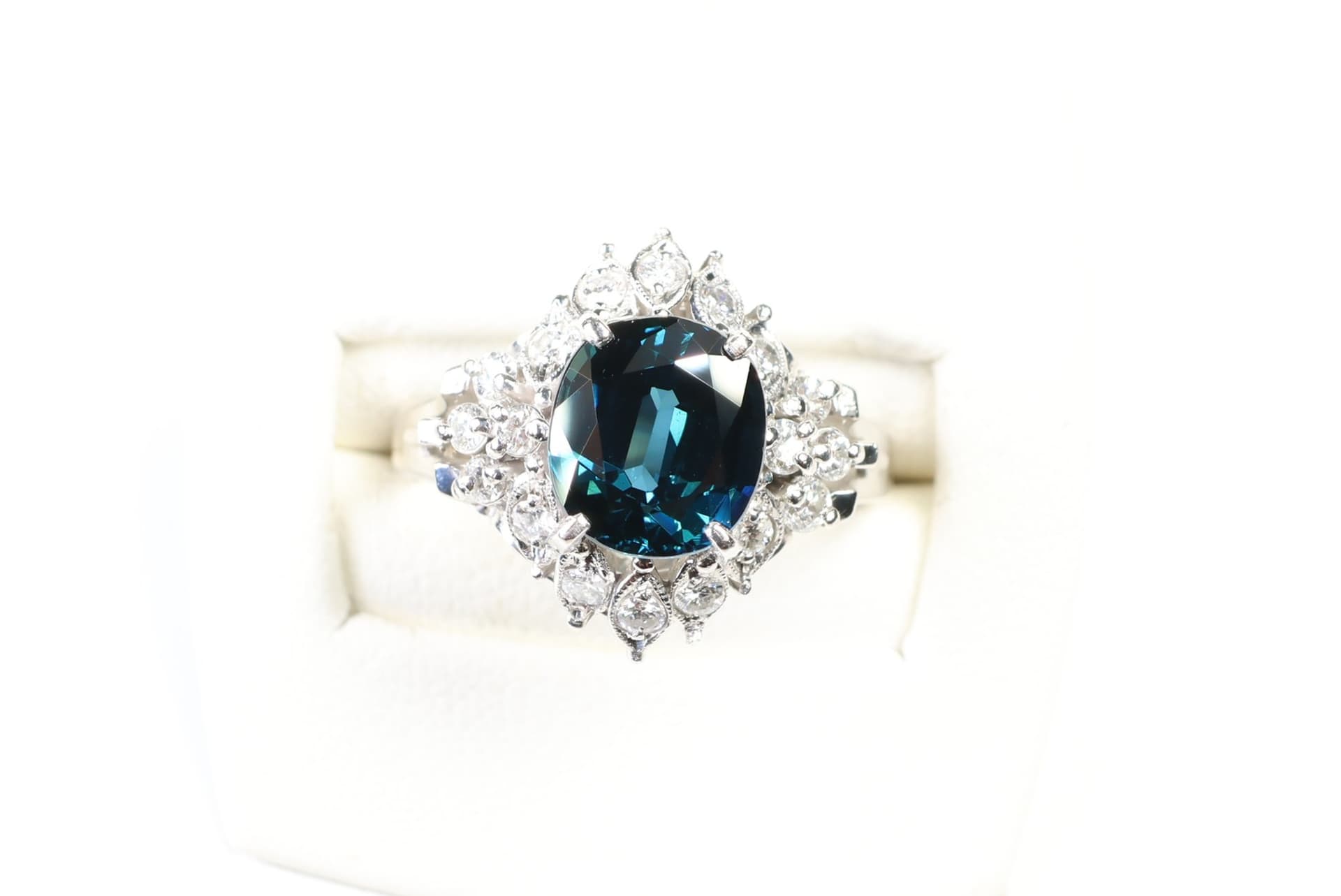 Platinum, Natural Unheated Sapphire & Diamond Ring 2.11ctw, Gemstone Jewelry Diamonds