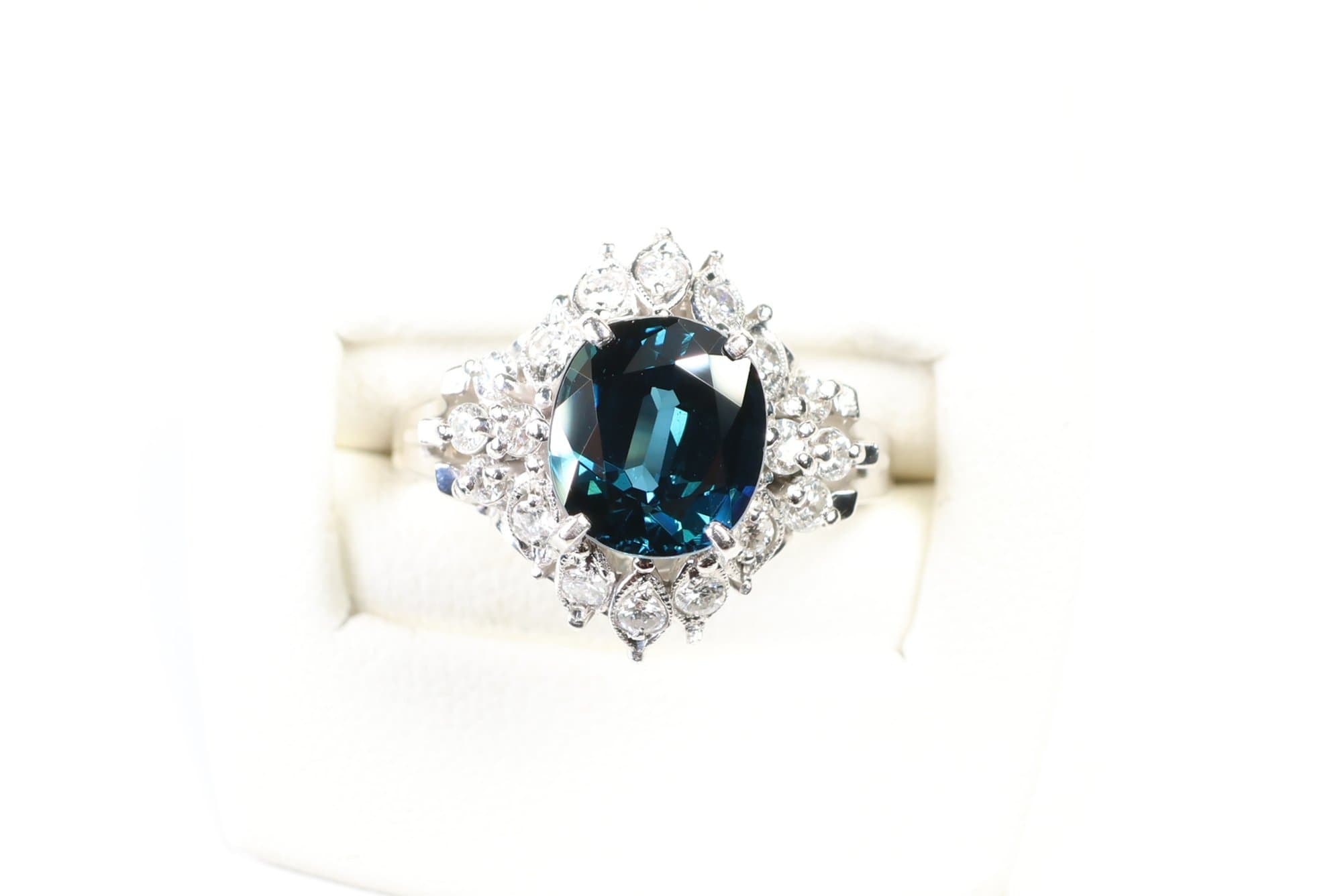 Platinum, Natural Unheated Sapphire & Diamond Ring 2.11ctw, Gemstone Jewelry Diamonds