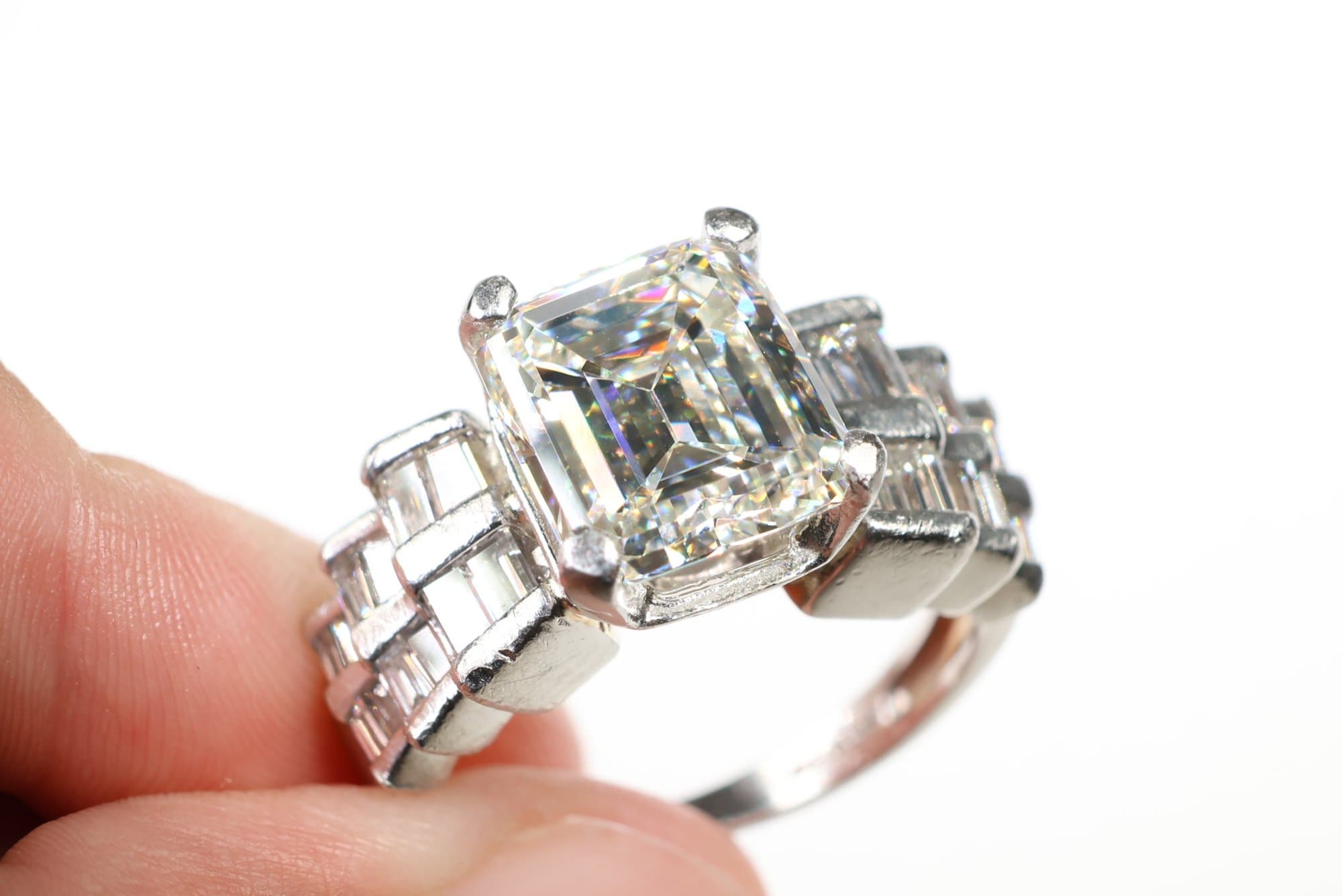 Platinum, Natural GIA Emerald Cut Diamond Ring 2.27ctw, Gemstone Jewelry Diamonds