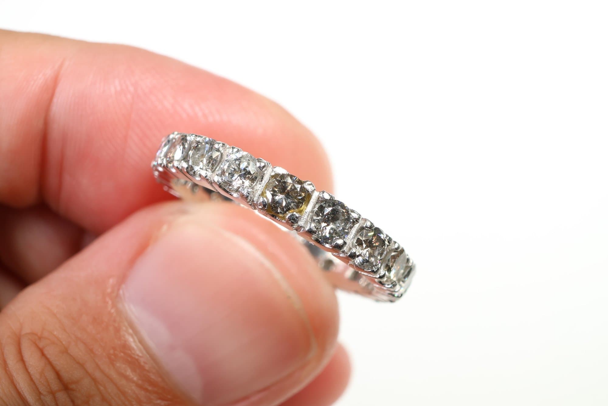 Platinum, Natural Diamond Band Ring 1.00ctw, Gemstone Jewelry Diamonds