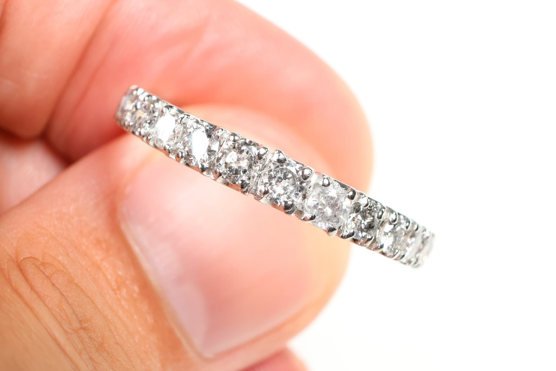 Platinum, Natural Diamond Band Ring 1.00ctw, Gemstone Jewelry Diamonds
