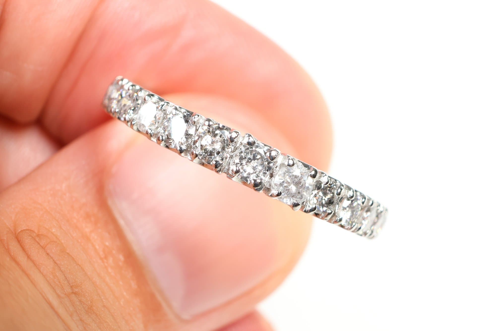 Platinum, Natural Diamond Band Ring 1.00ctw, Gemstone Jewelry Diamonds