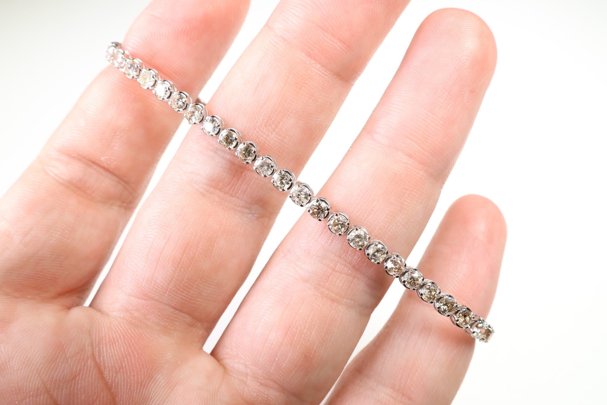 18k White Gold, Natural Diamond Tennis Bracelet 5.00ctw, Gemstone Jewelry Diamonds