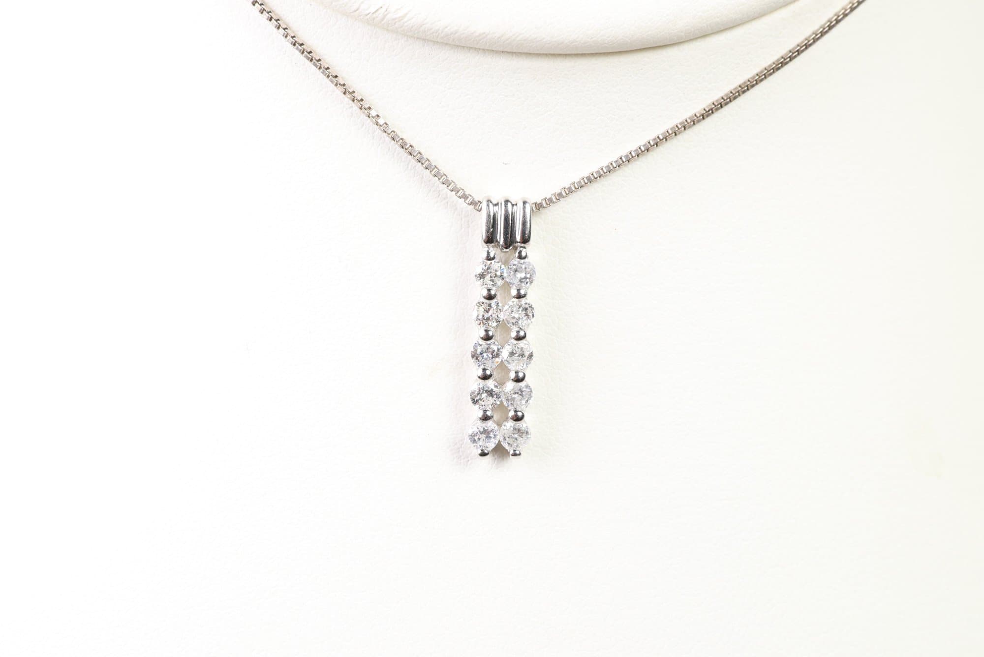 Platinum, Natural Diamond Pendant 1.00ctw, Gemstone Jewelry Diamonds