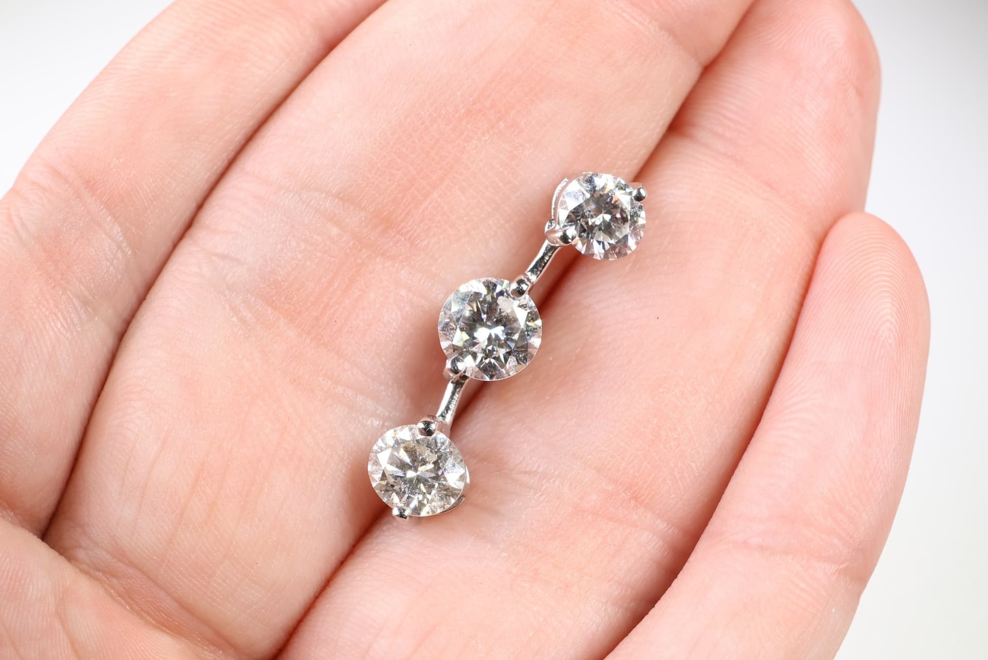 Platinum, Natural Diamond Pendant 1.007ct, Gemstone Jewelry Diamonds