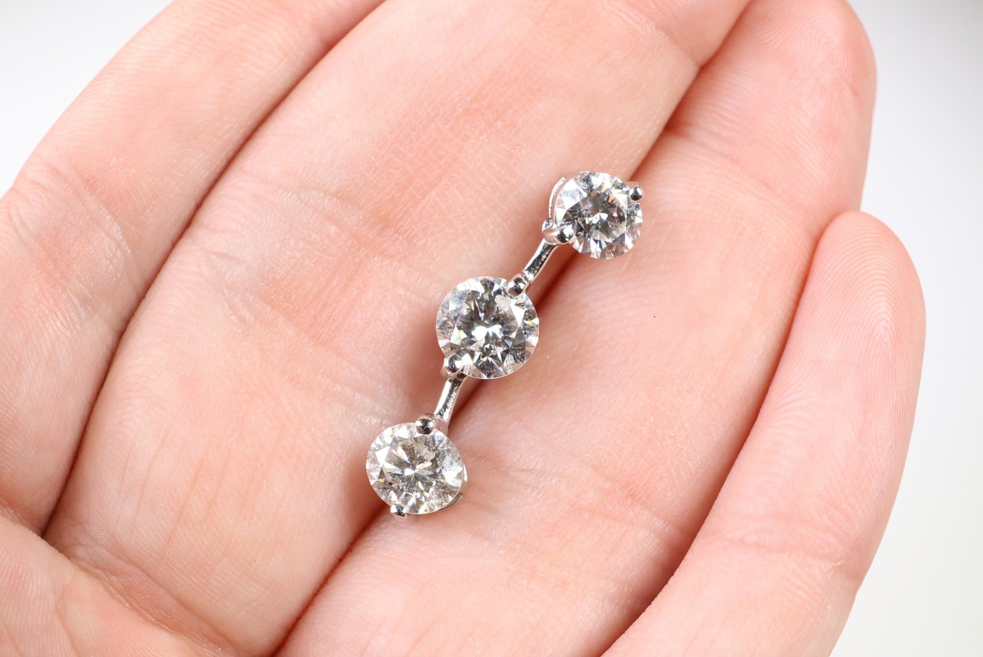 Platinum, Natural Diamond Pendant 1.007ct, Gemstone Jewelry Diamonds