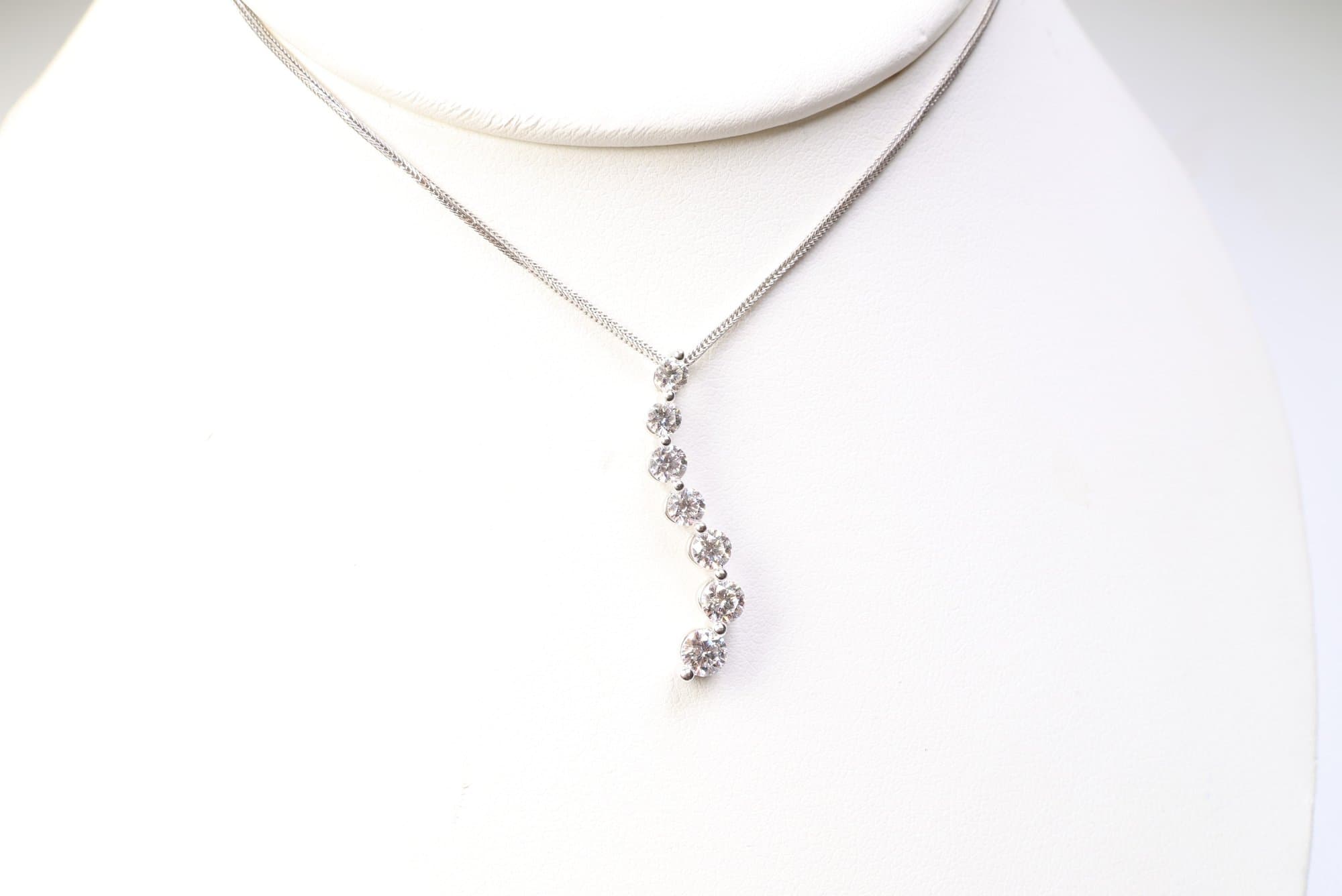 14k White Gold, Natural Diamond Pendant & Necklace 1.25ctw, Diamonds Gemstone Jewelry