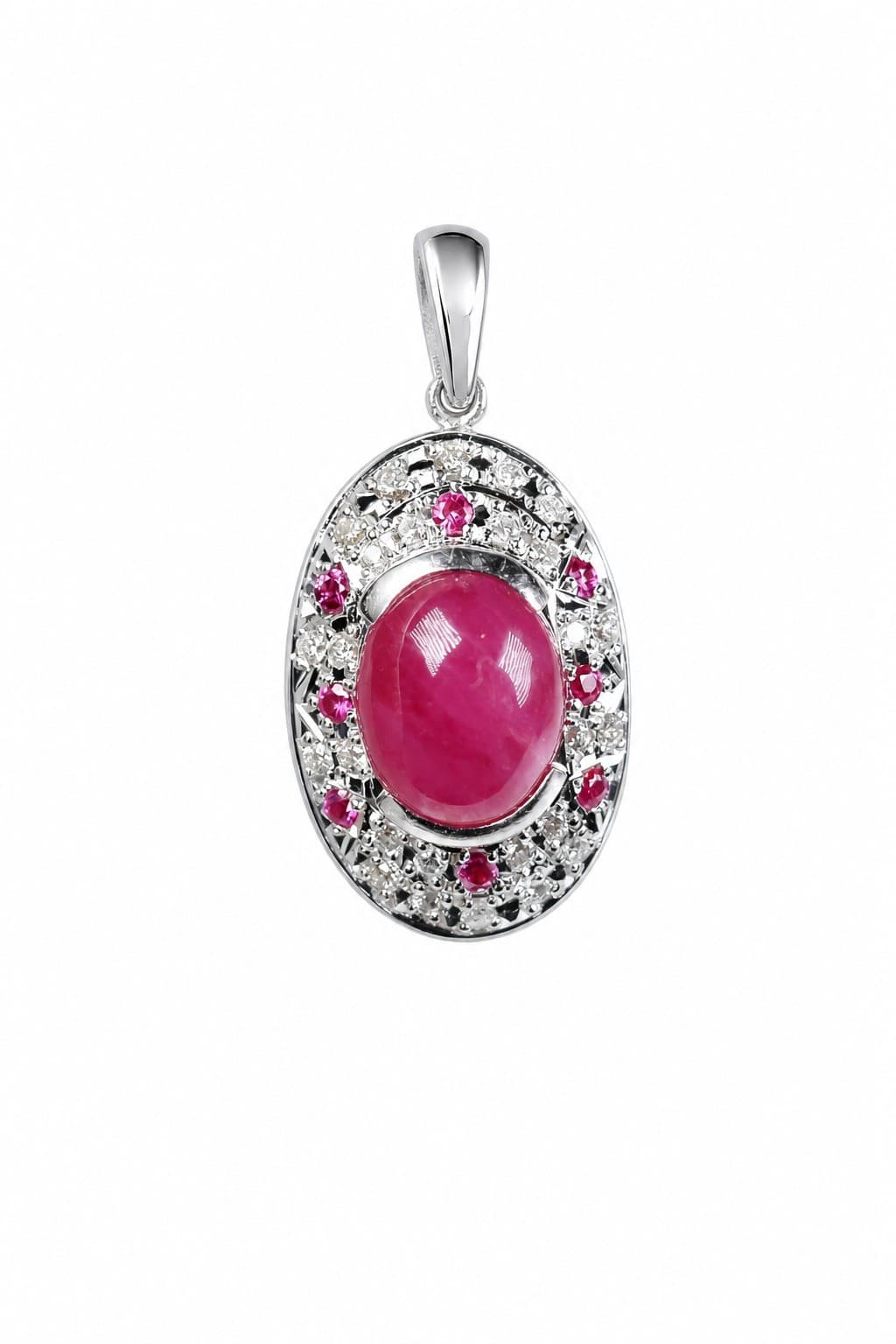 Platinum, Natural Ruby & Diamond Pendant 5.07ctw, 5.53 Grams Jewelry Gemstone Diamonds