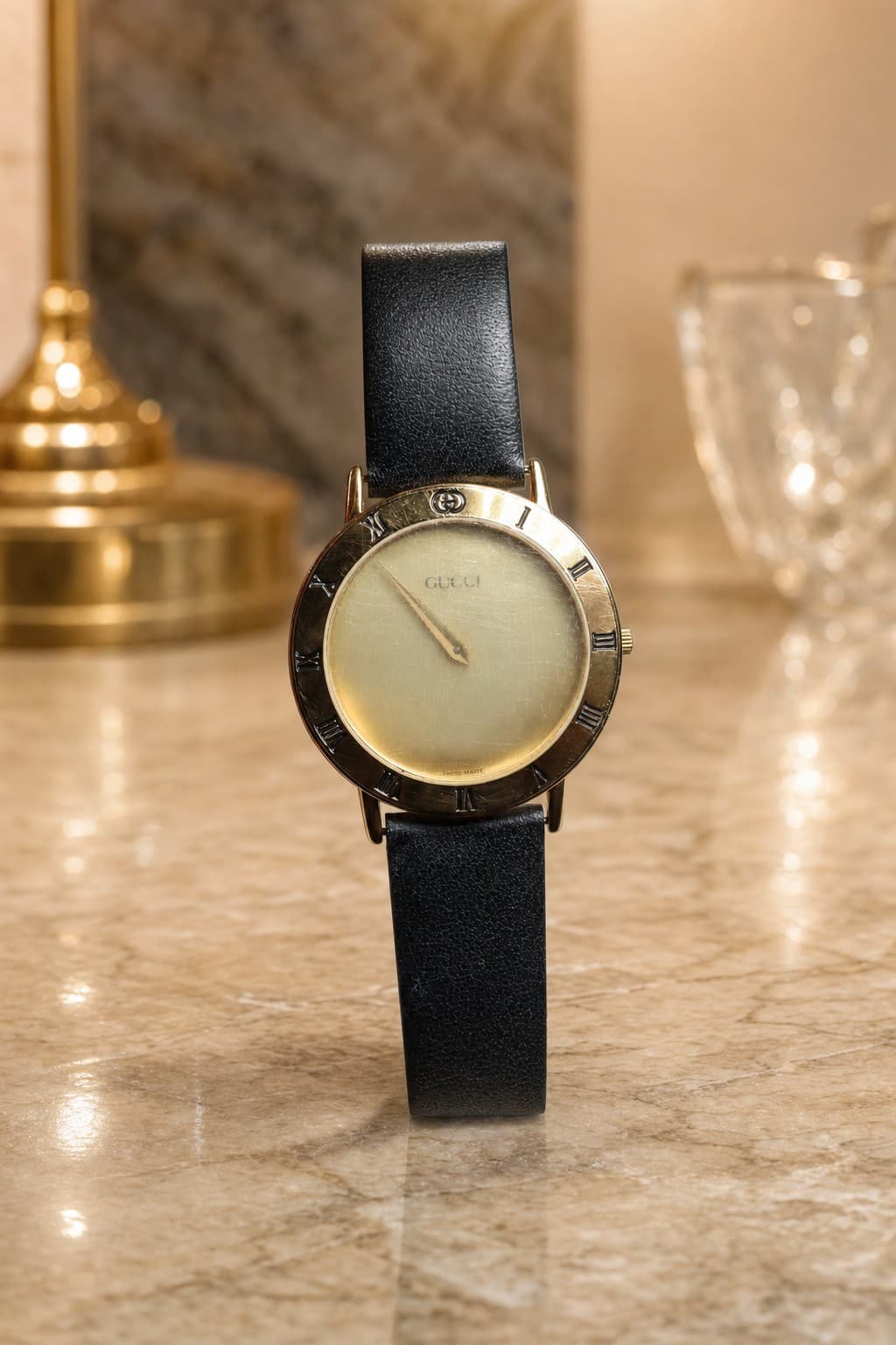 Gucci 3000.2.M Gold-Plated Roman Numeral Watch