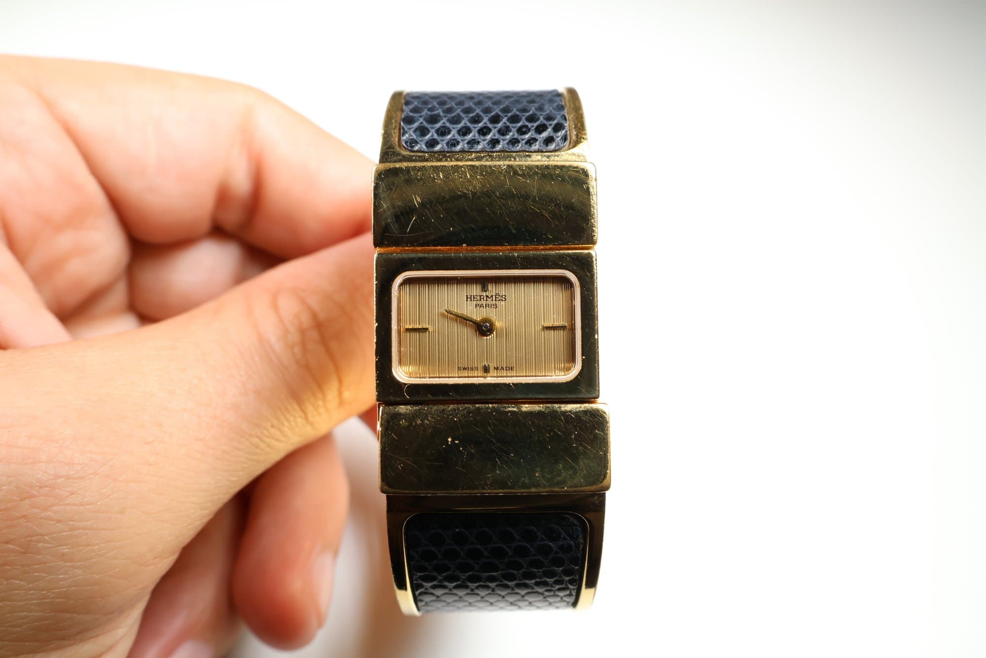 Hermès Loquet Gold-Plated Bangle Watch