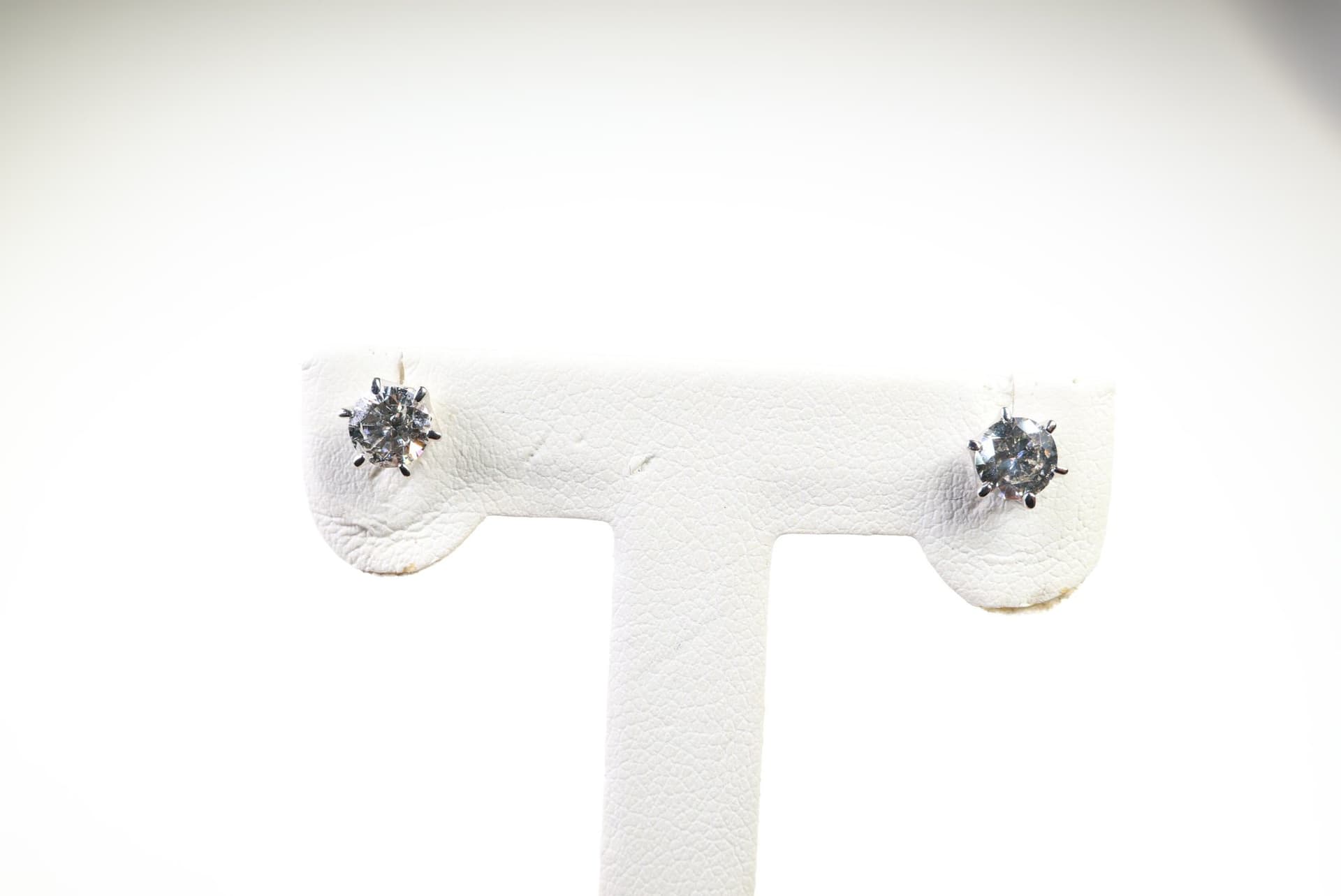 18k White Gold, Natural Diamond Stud Earrings 0.80ctw, Gemstone Jewelry Diamonds