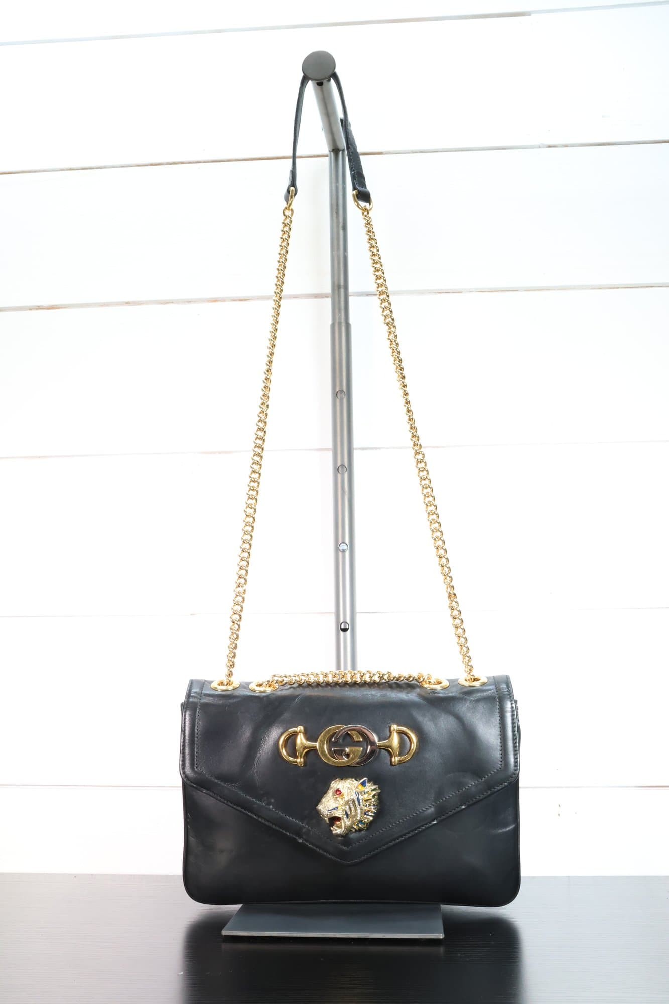 Gucci Rajah Vitello Palmellato Medium Crossbody Shoulder Bag Purse Handbag