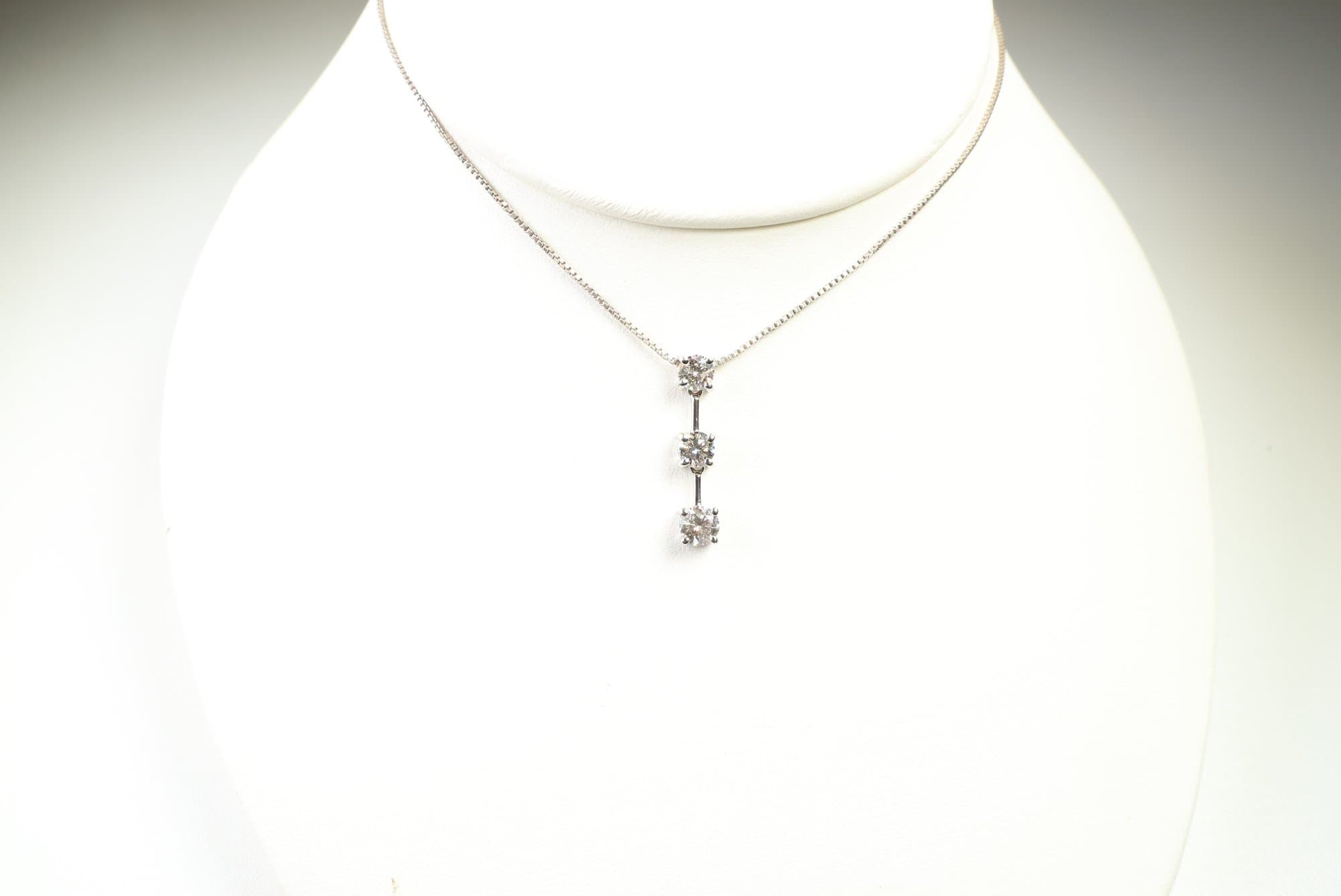 Platinum, Natural Diamond Pendant 1.02ctw, Gemstone Jewelry Diamonds