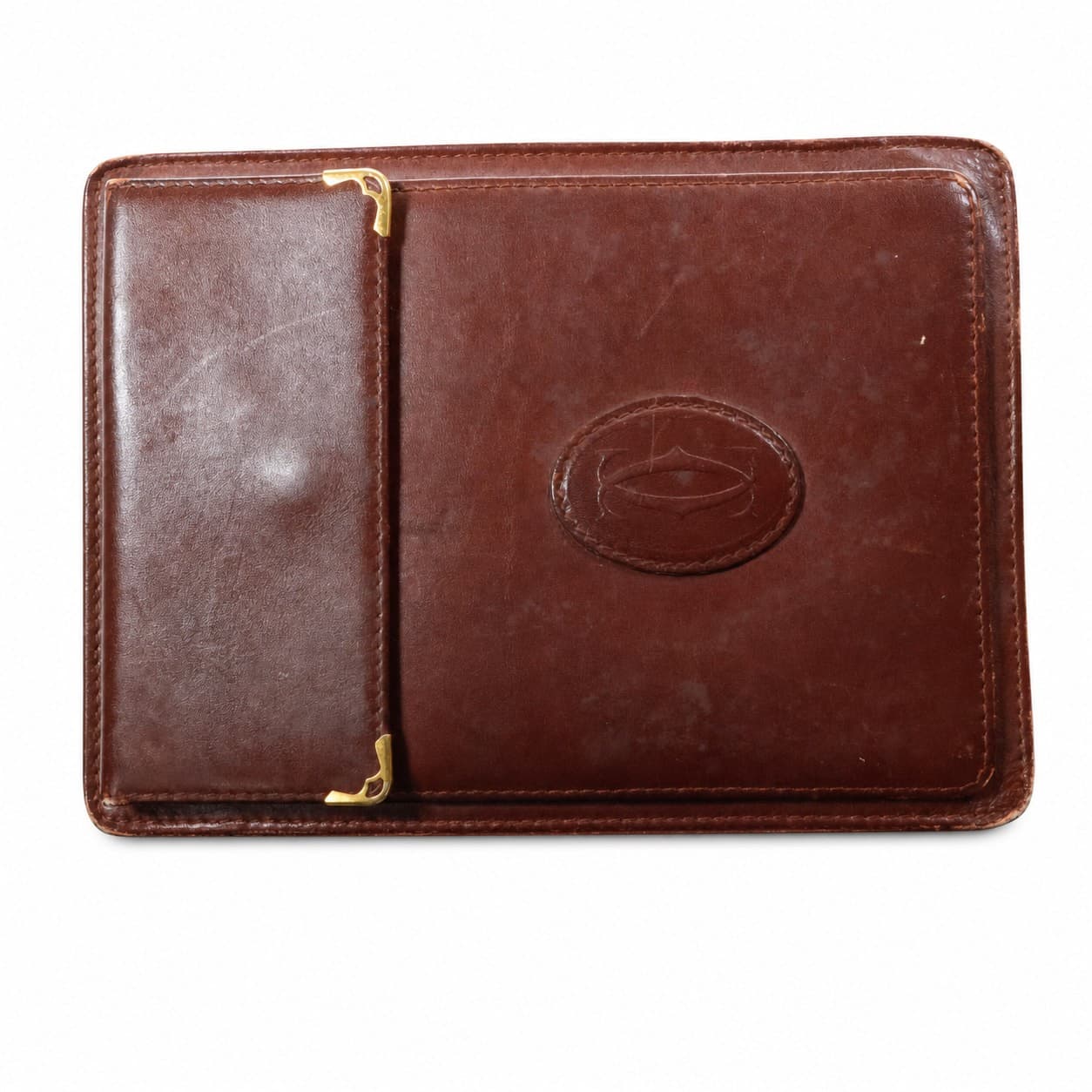 Cartier Must De Cartier Burgundy Leather Bifold Wallet Clutch Purse