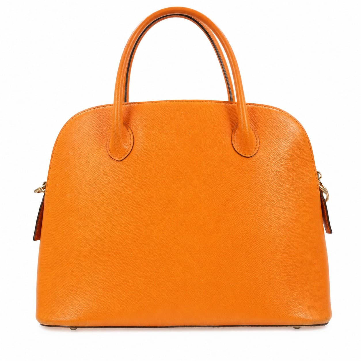 Céline Orange Grained Leather Dome Bowler Handbag Top Handle Bag Purse