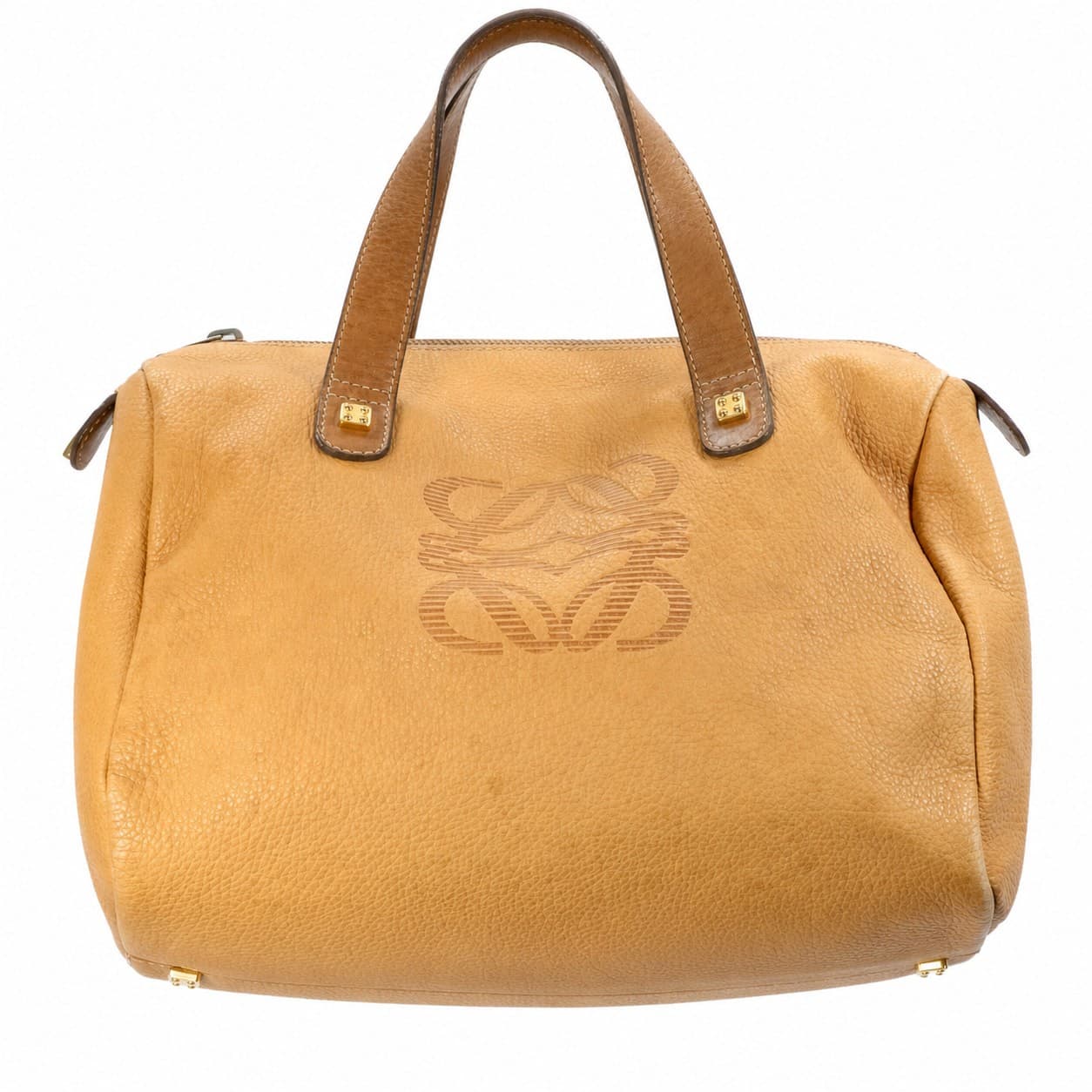 Loewe Amazona Camel Tan Leather Handbag Purse Satchel Top Handle Bag handbags auction at Alighieri's