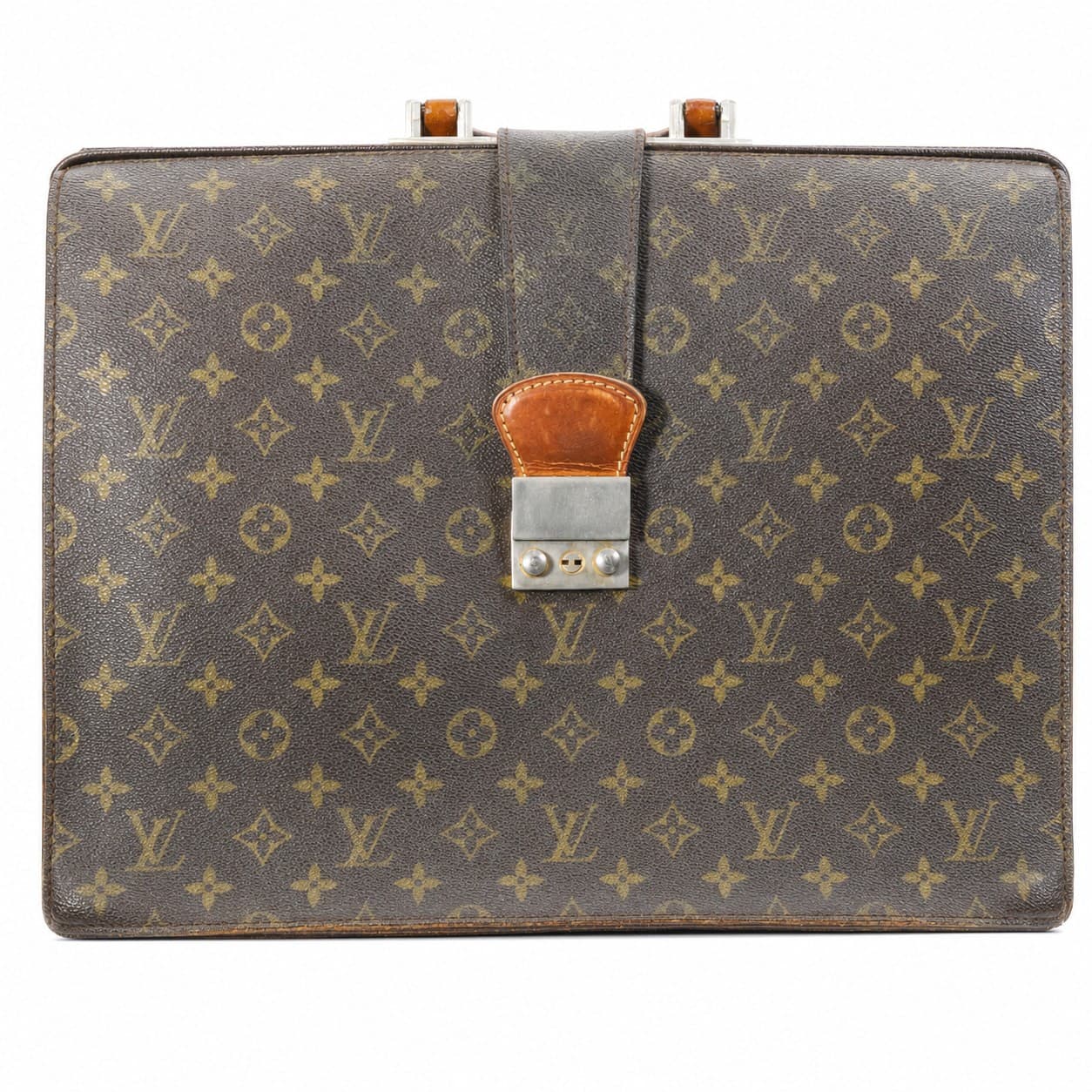 Louis Vuitton Serviette Conseiller Monogram Canvas Briefcase Bag Top Handle Brown