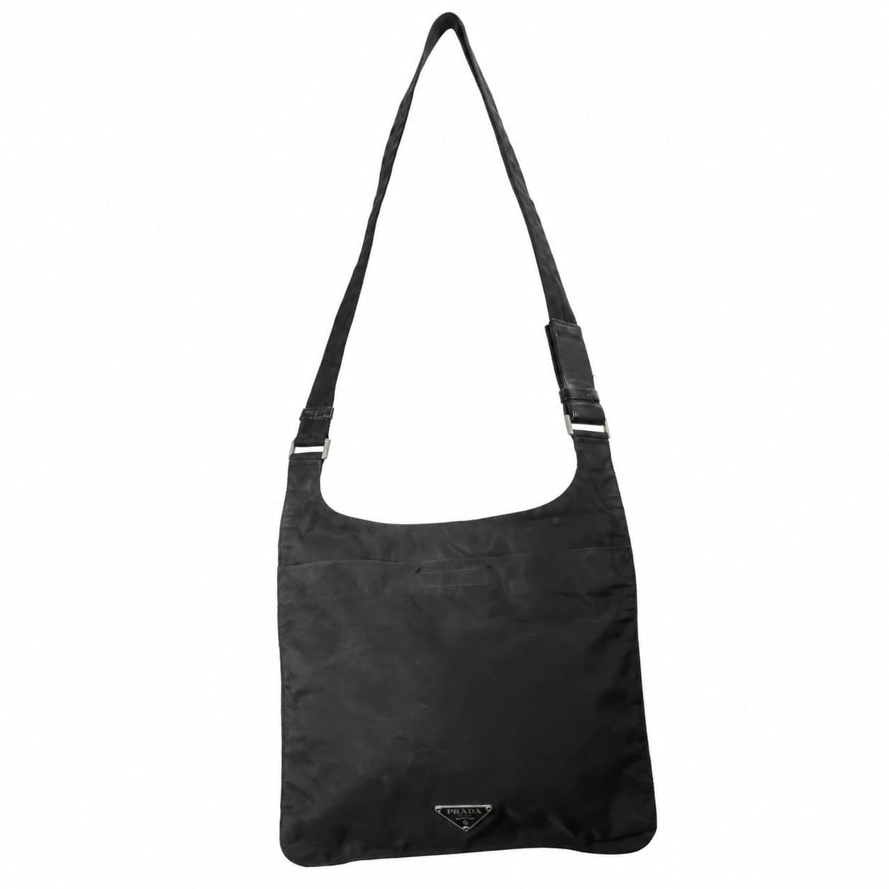Prada Black Nylon Tessuto Crossbody Messenger Bag Handbag Purse Shoulder Bag