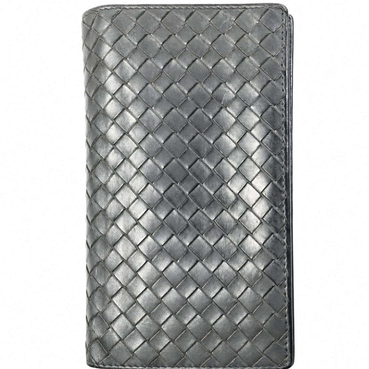 Bottega Veneta Intrecciato Gray Leather Continental Wallet