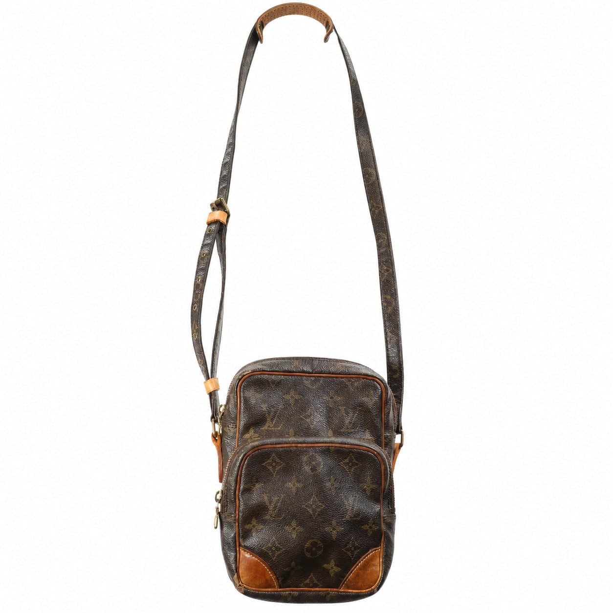 Louis Vuitton Amazone Monogram Canvas Crossbody Shoulder Bag Messenger Brown